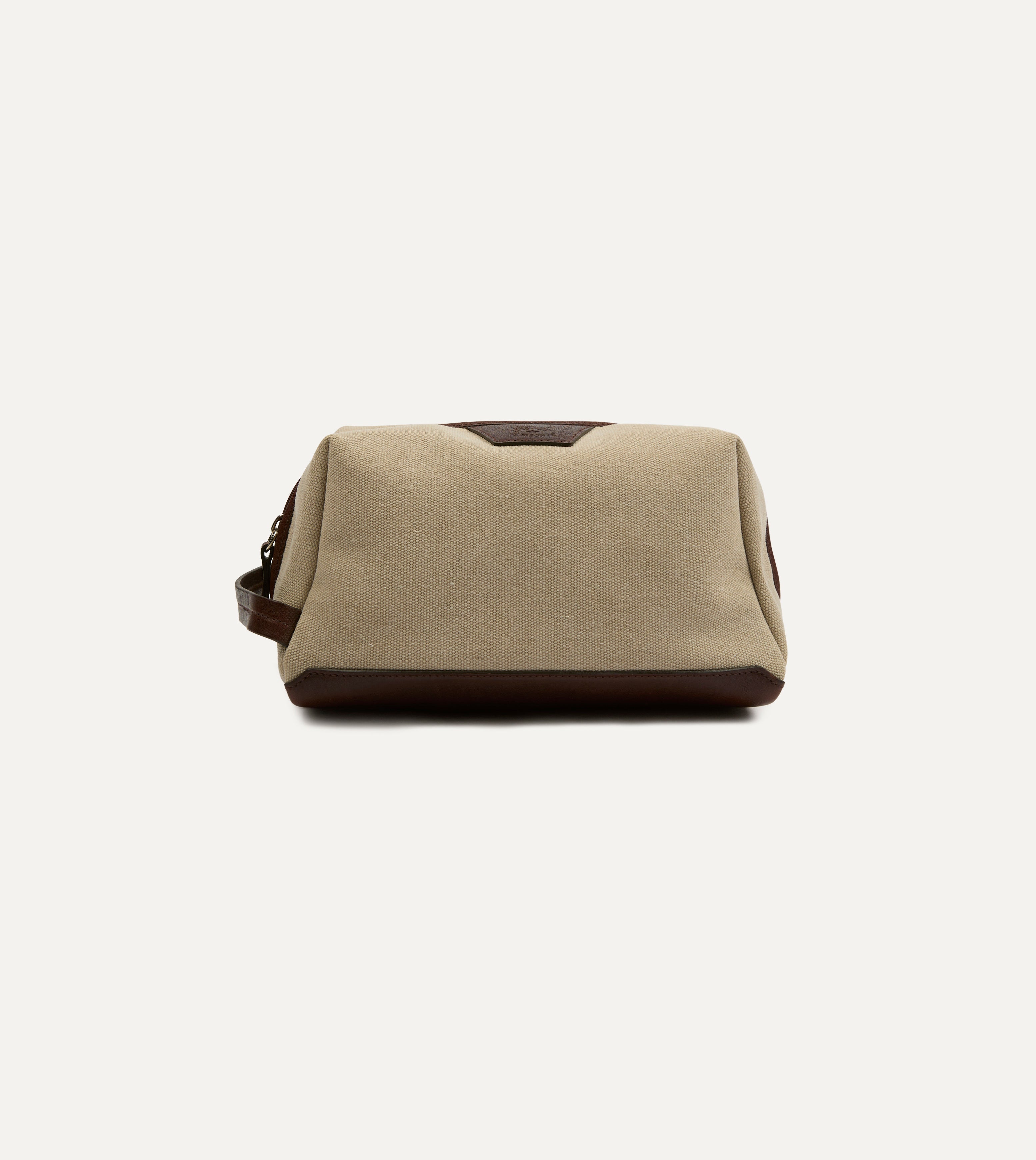 Il Bisonte Canvas and Leather Wash Bag – Drakes US