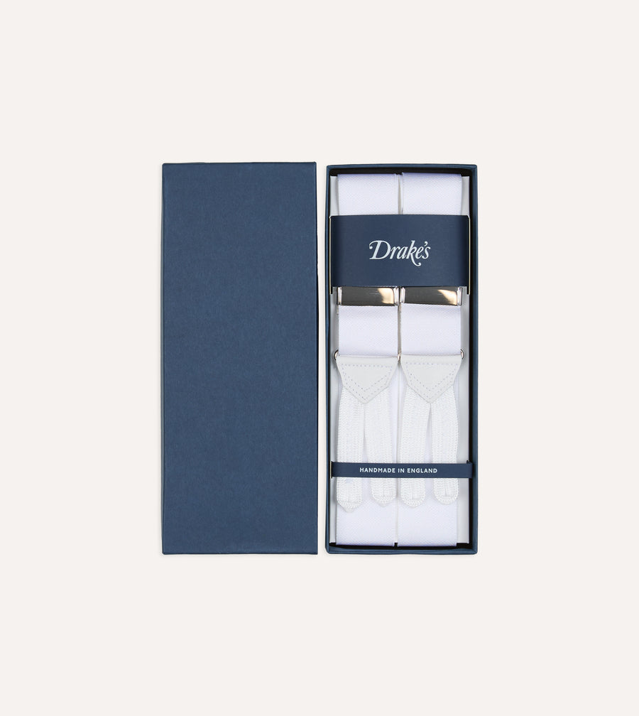 White Silk Trouser Braces