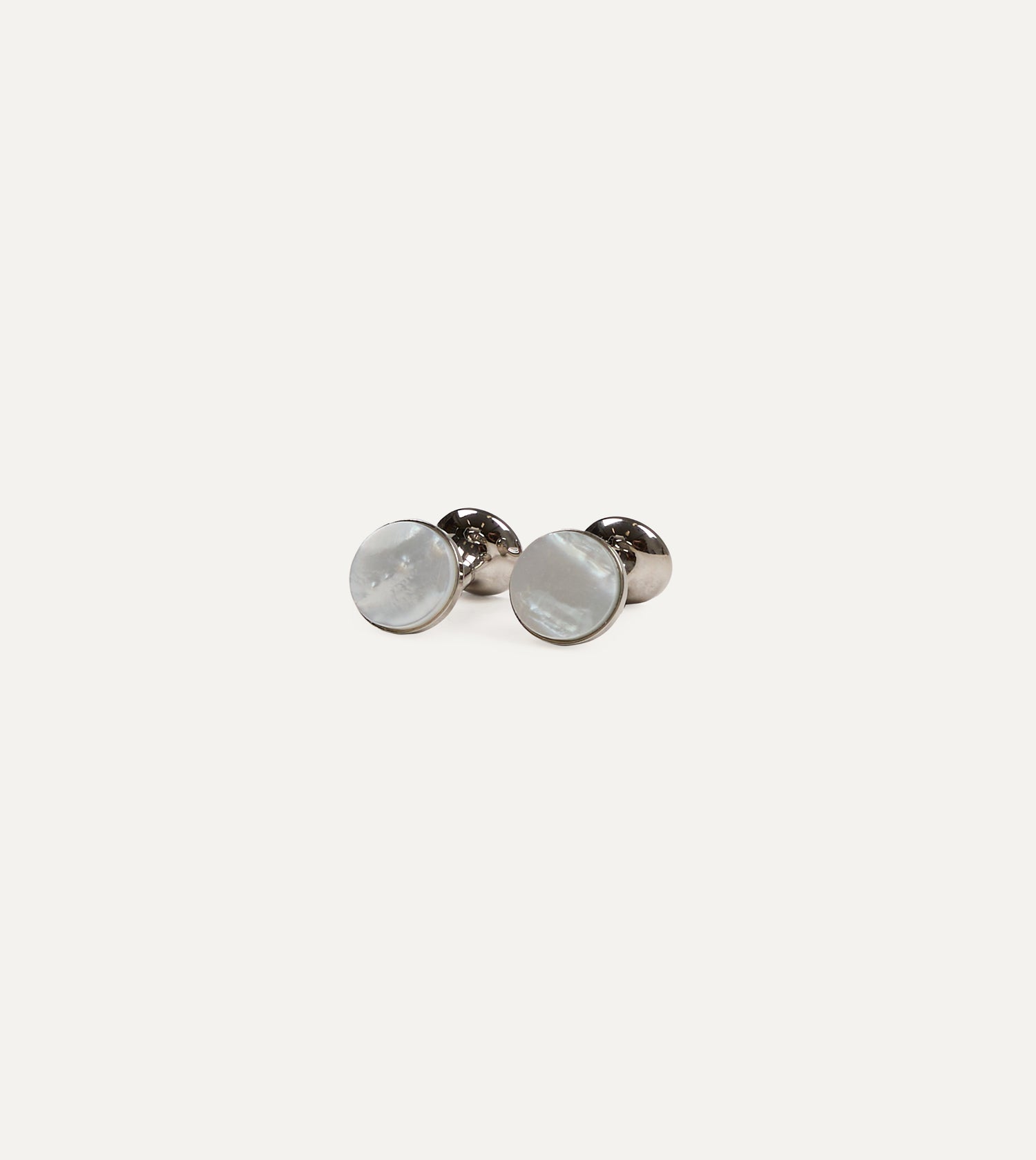 Codis Maya Rhodium Mother of Pearl Bow Cufflinks