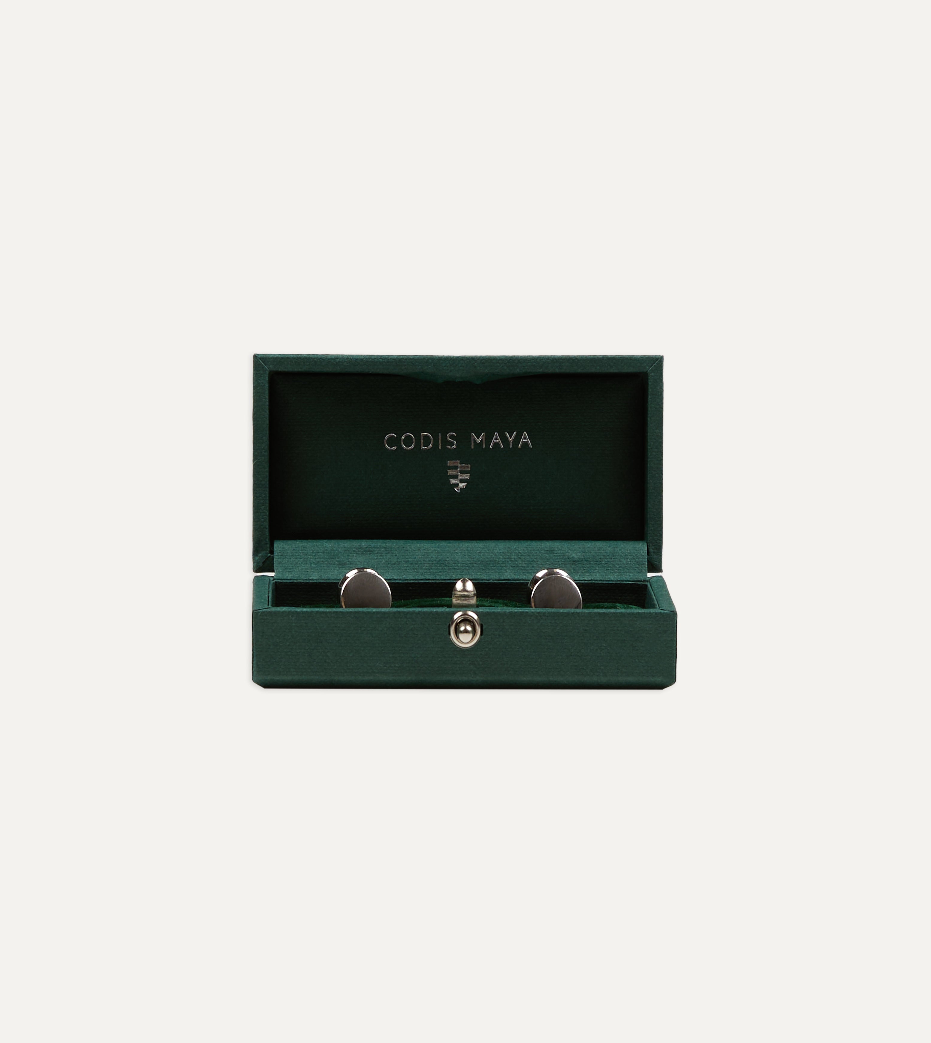 Codis Maya Rhodium Bow Cufflinks
