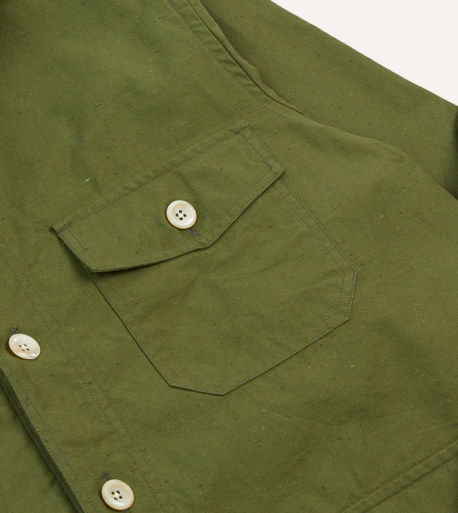 Olive Cotton Overshirt