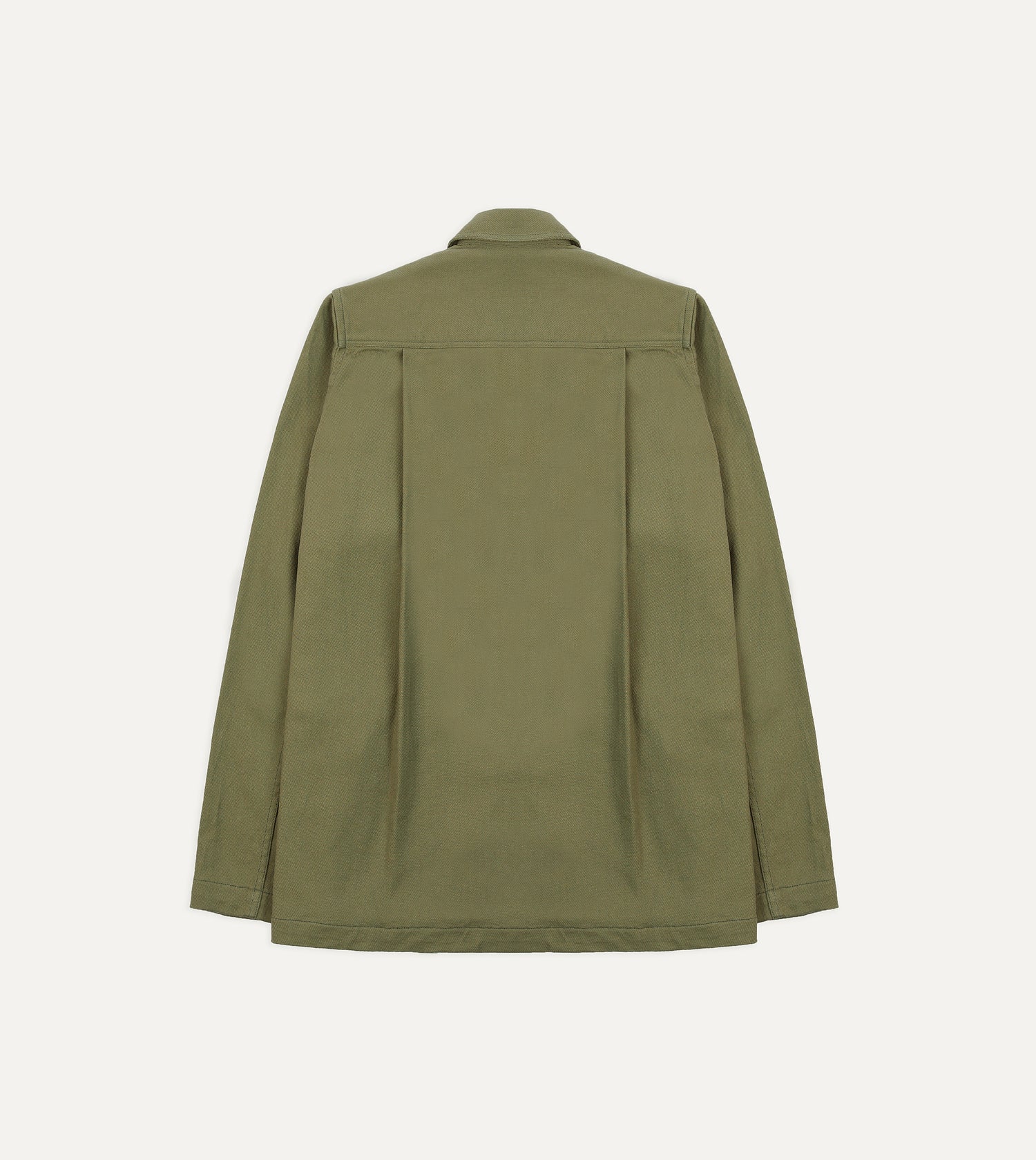 Green Cotton Twill Military Overshirt