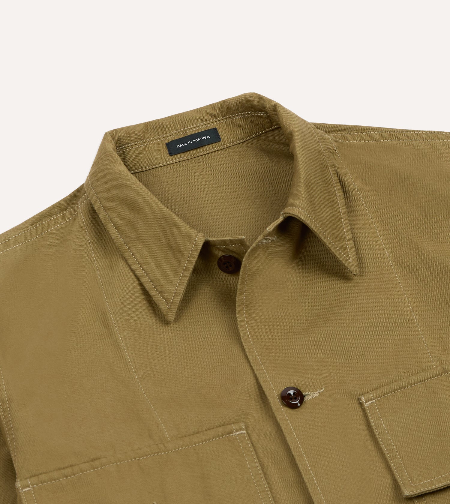 Olive Cotton-Linen Field Shirt