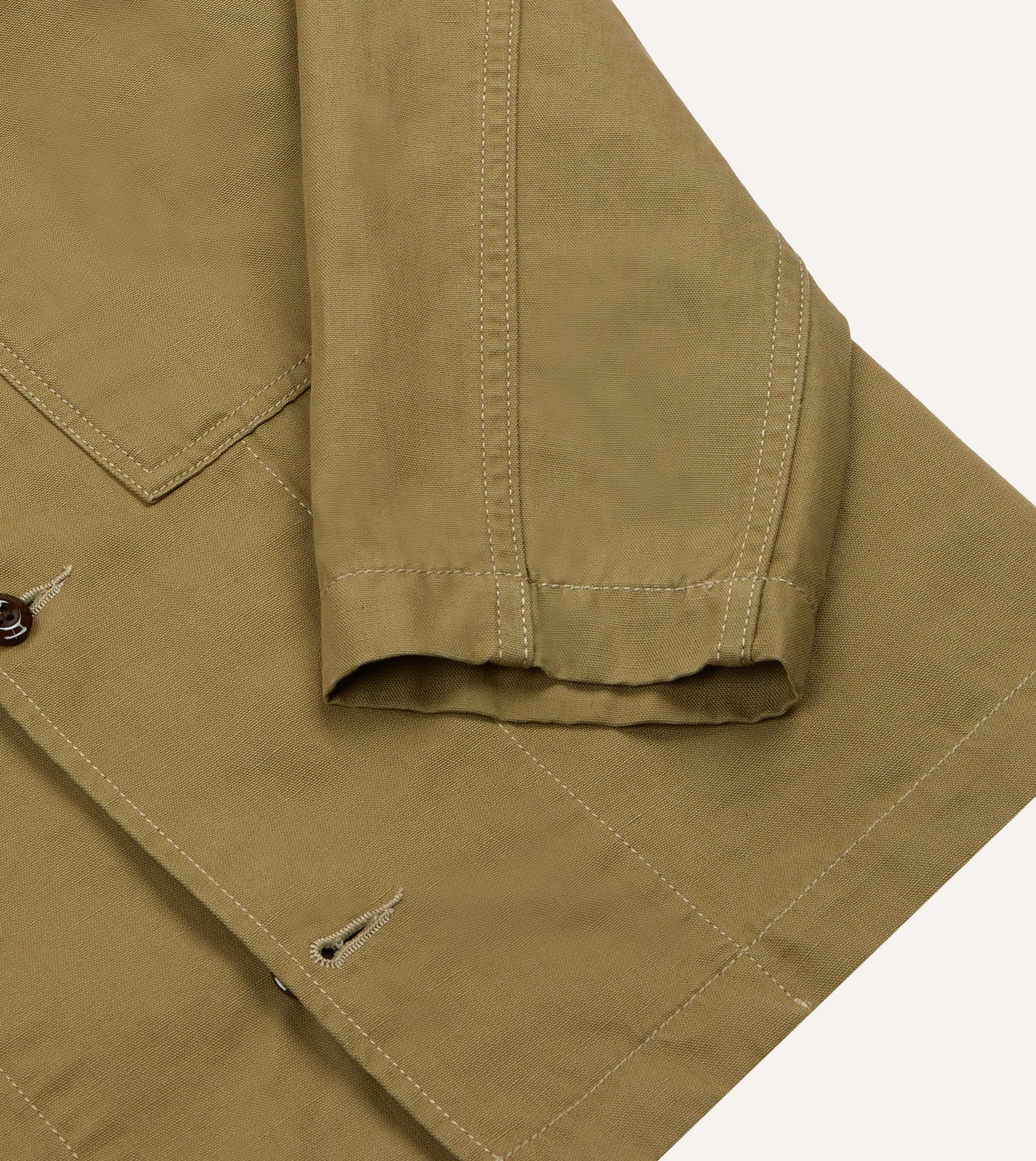 Olive Cotton-Linen Field Shirt