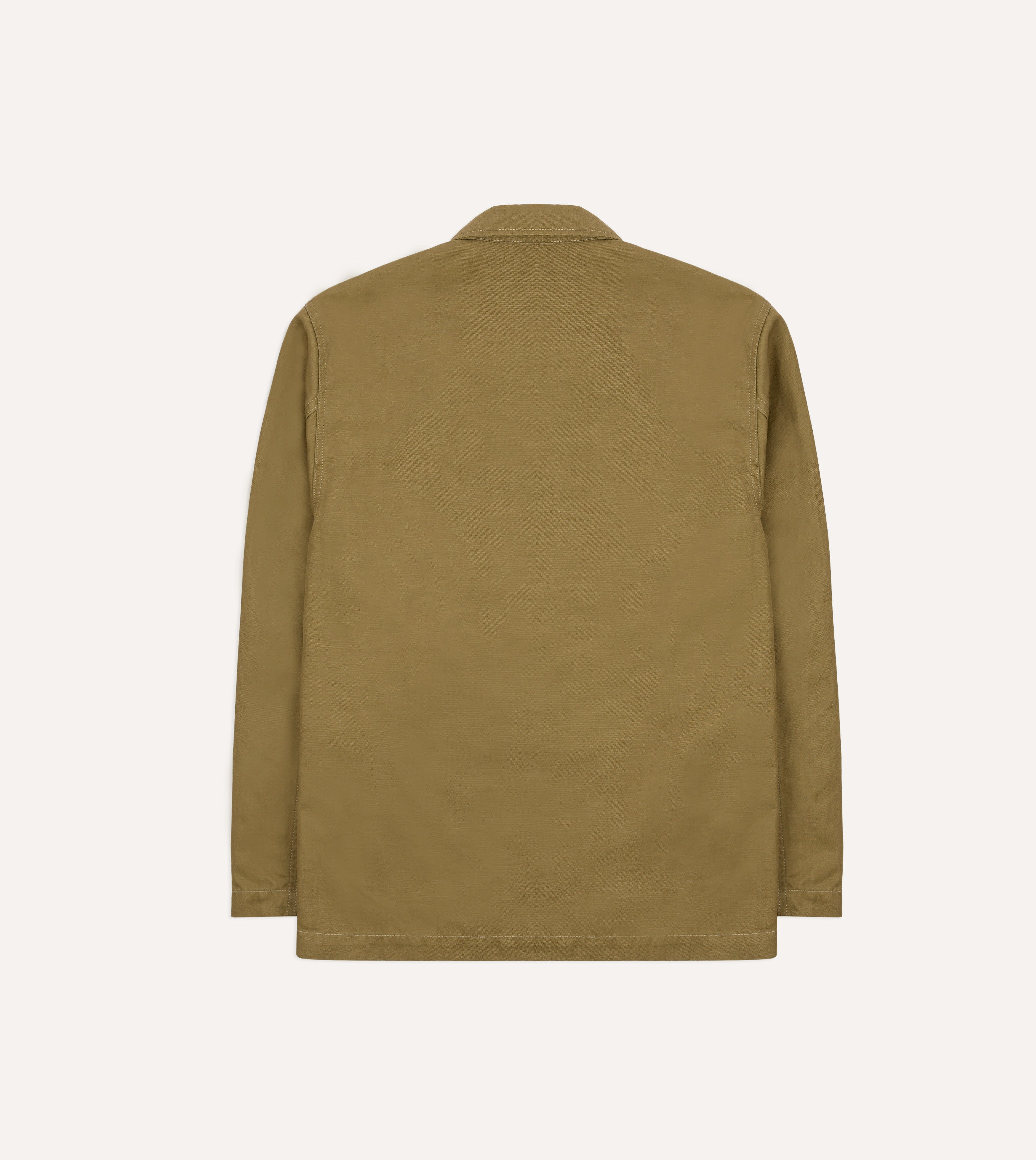 Olive Cotton-Linen Field Shirt