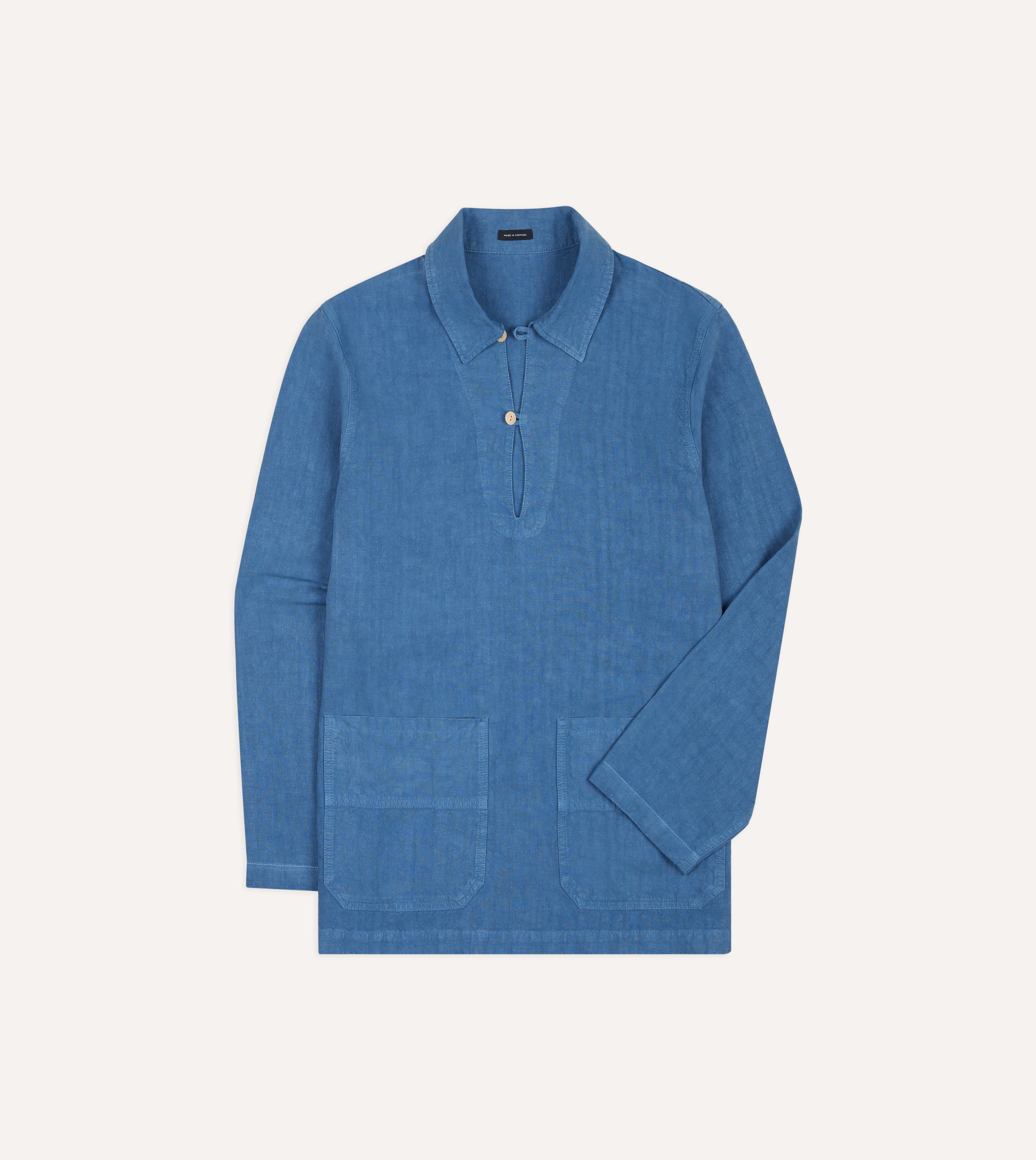 Blue Linen Smock – Drakes US