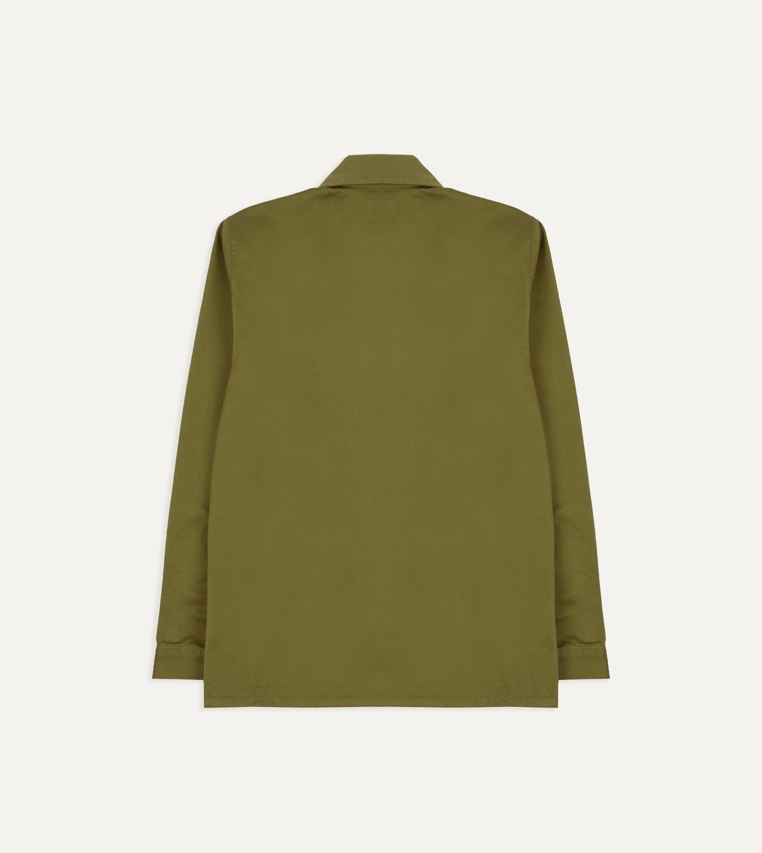 Green Cotton Twill Three-Pocket Overshirt