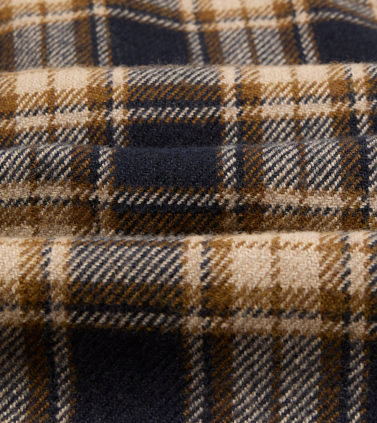 Brown and Navy Linen-Wool Smock