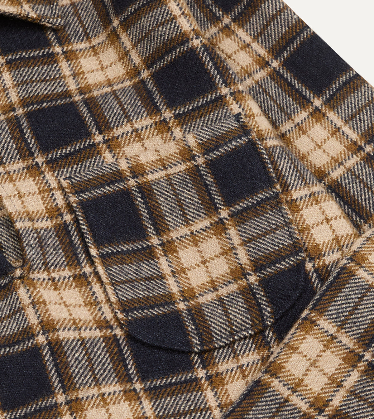 Brown and Navy Linen-Wool Smock