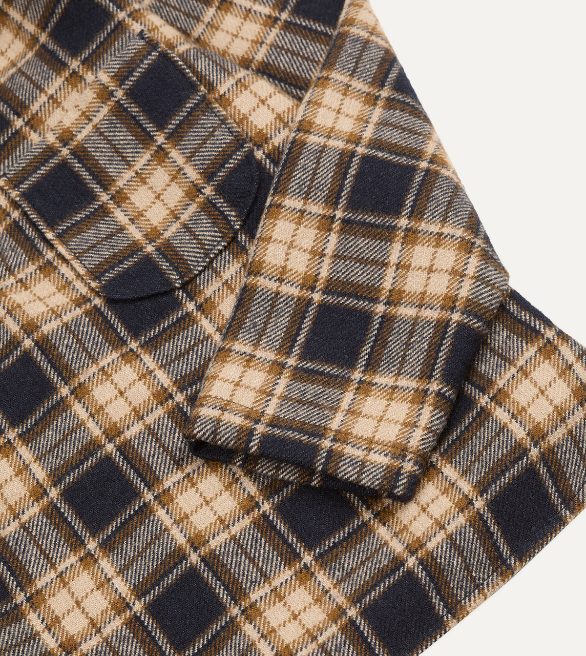Brown and Navy Linen-Wool Smock