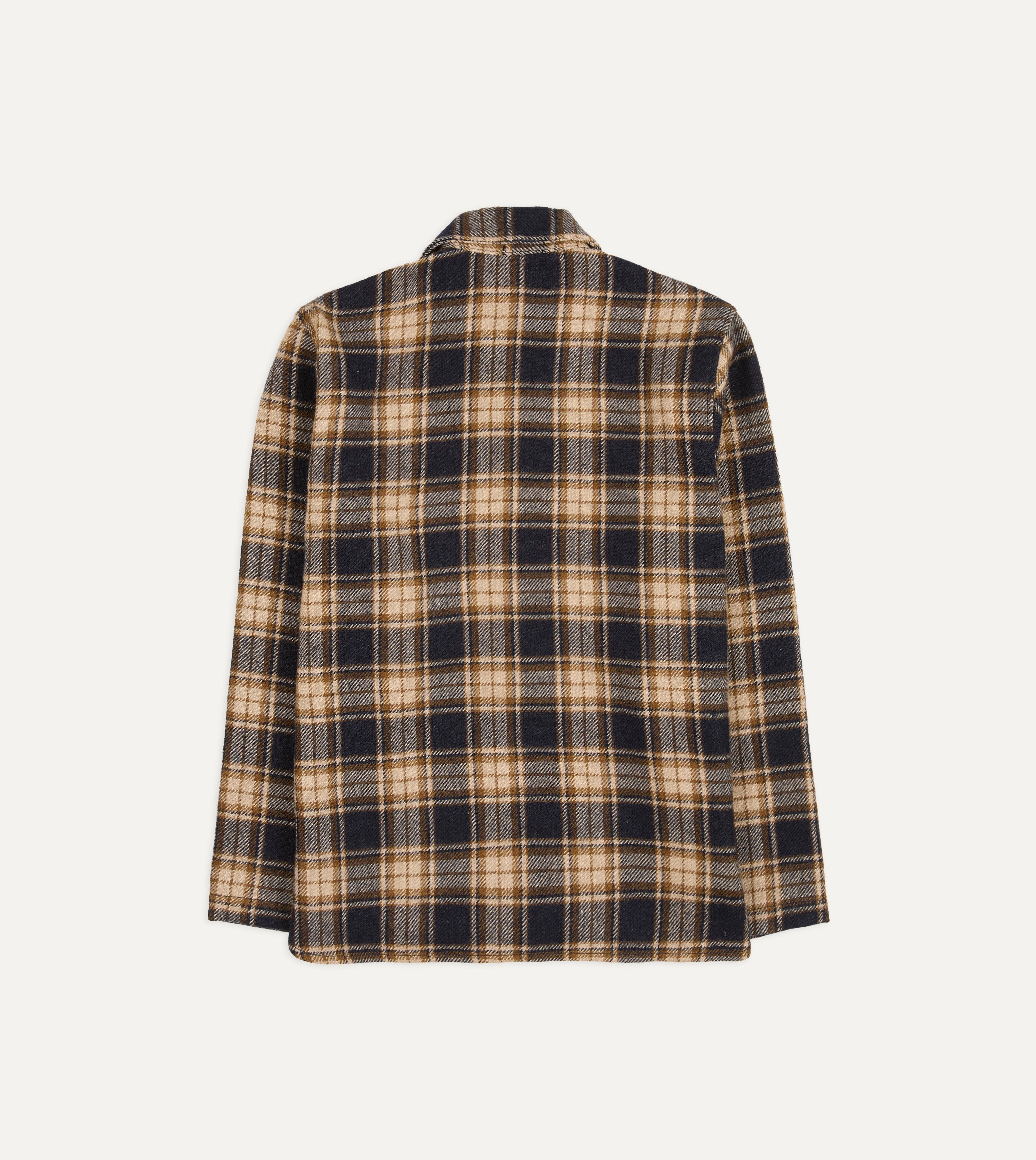 Brown and Navy Linen-Wool Smock