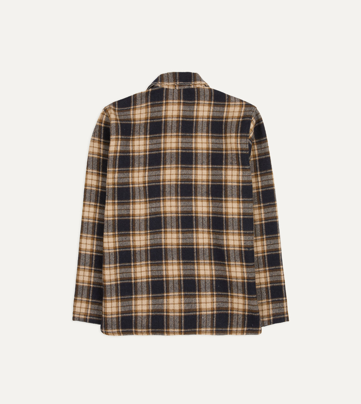 Brown and Navy Linen-Wool Smock