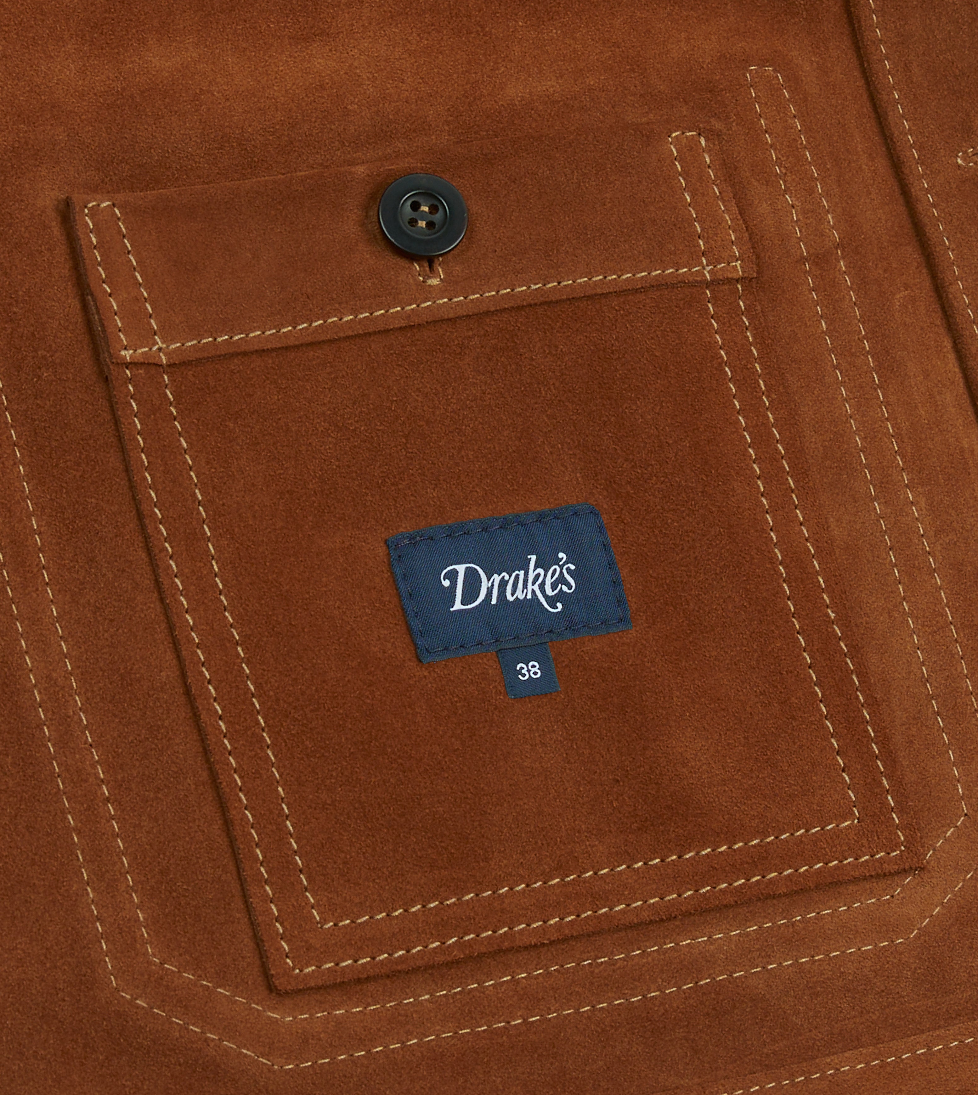 Rust Heavyweight Suede Five-Pocket Chore Jacket – Drakes US