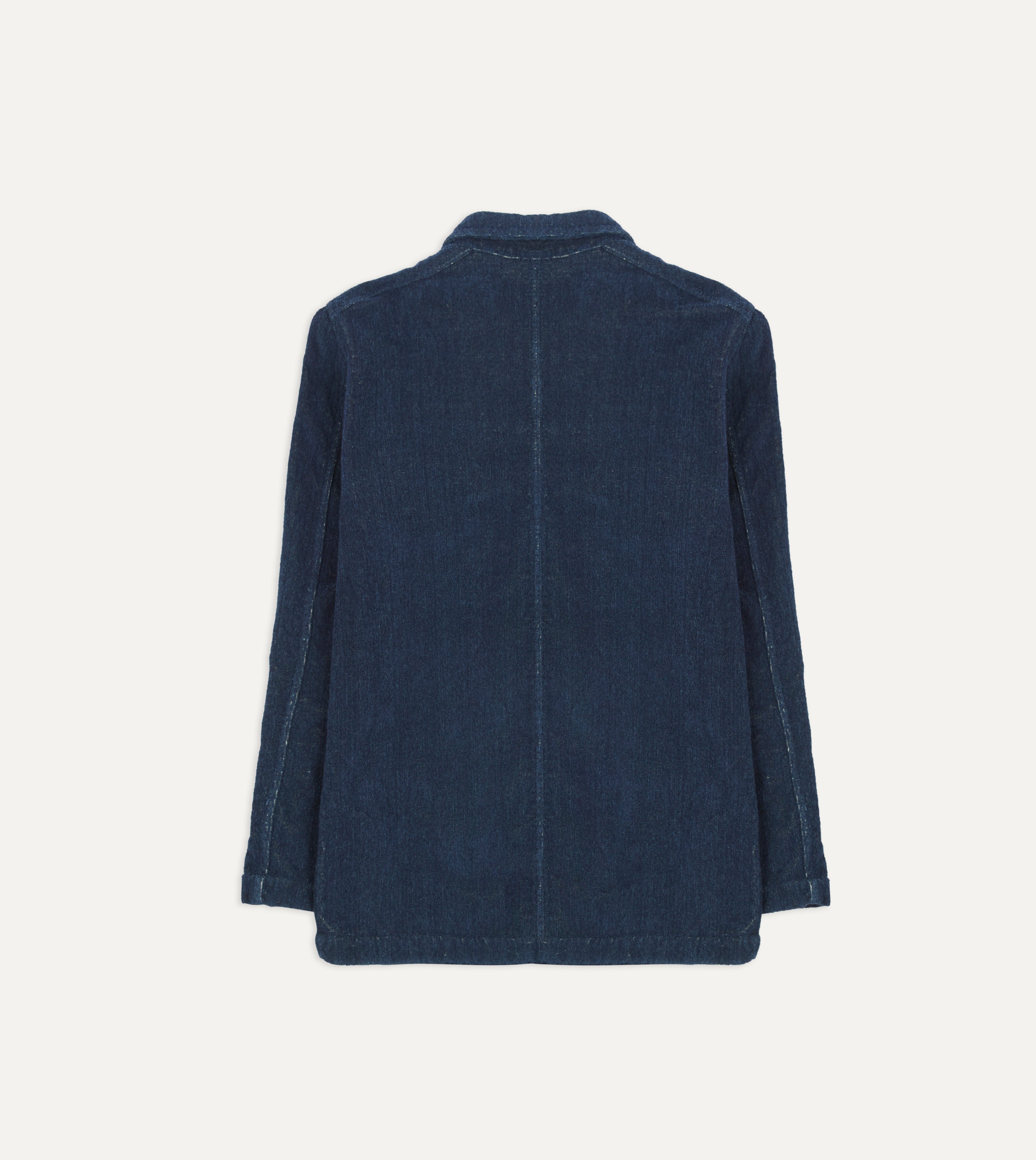 Indigo Cotton Terry Towelling Five-Pocket Chore Jacket – Drakes US