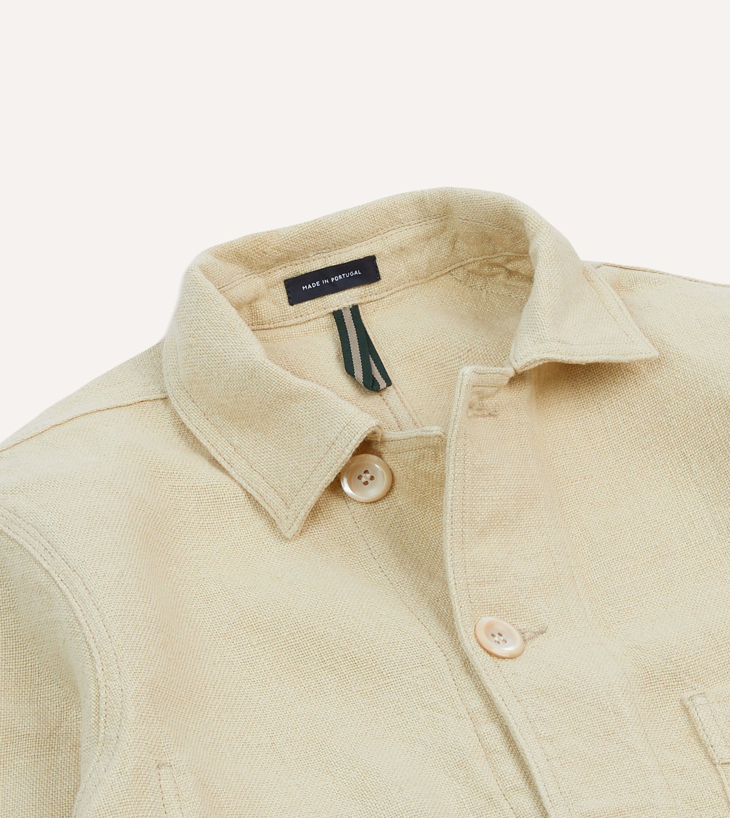 Ecru Linen Five-Pocket Chore Jacket