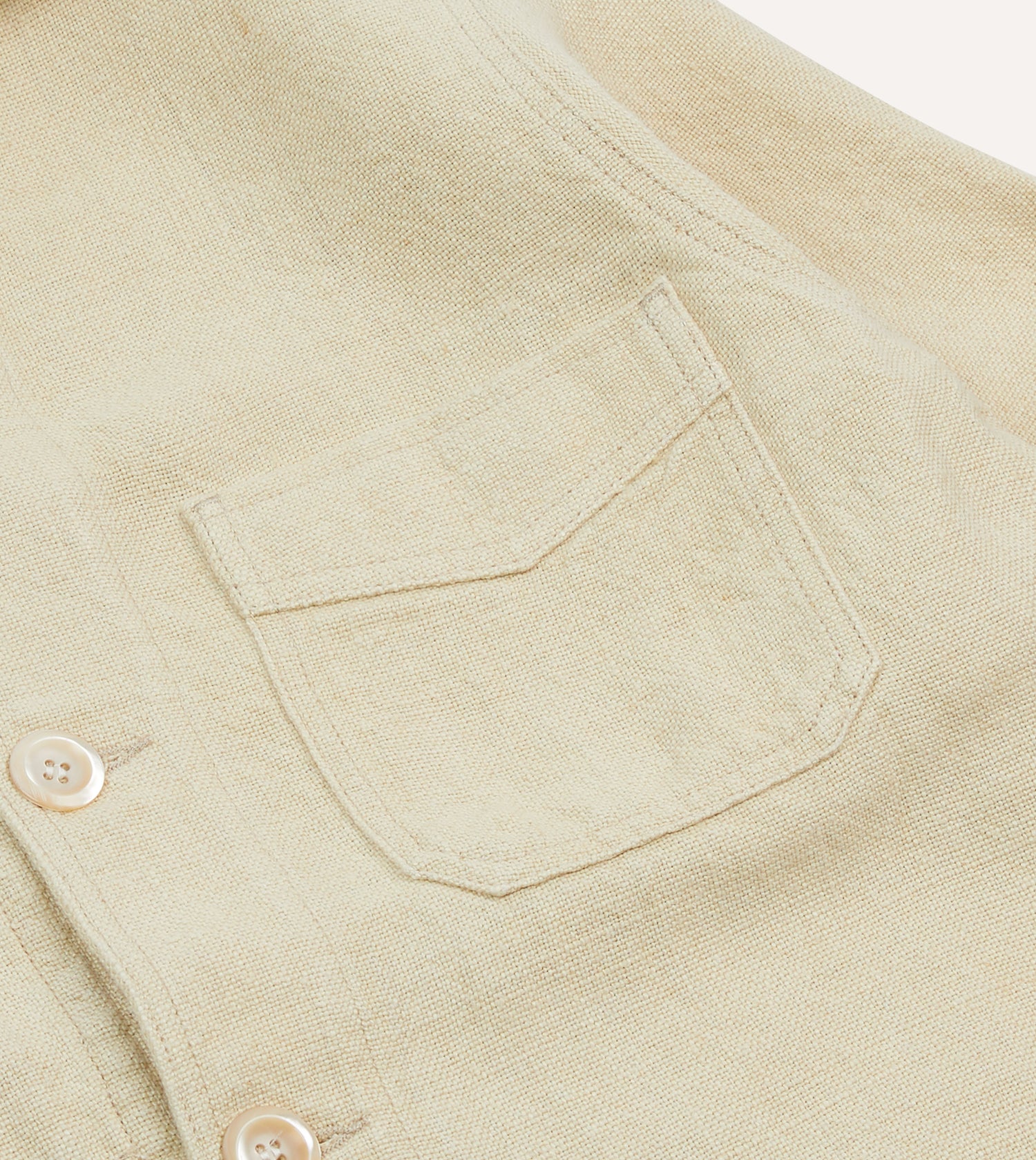 Ecru Linen Five-Pocket Chore Jacket