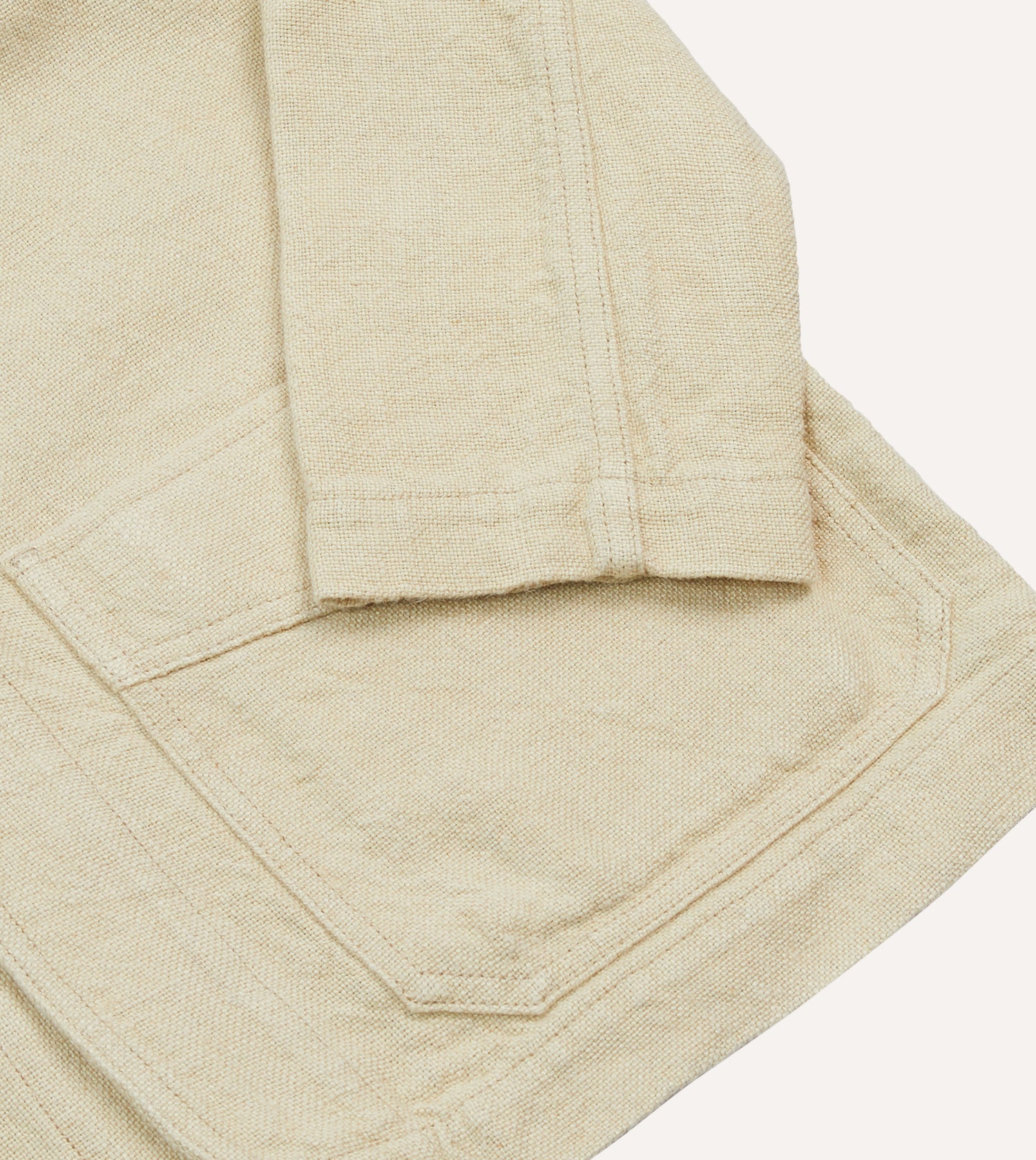 Ecru Linen Five-Pocket Chore Jacket