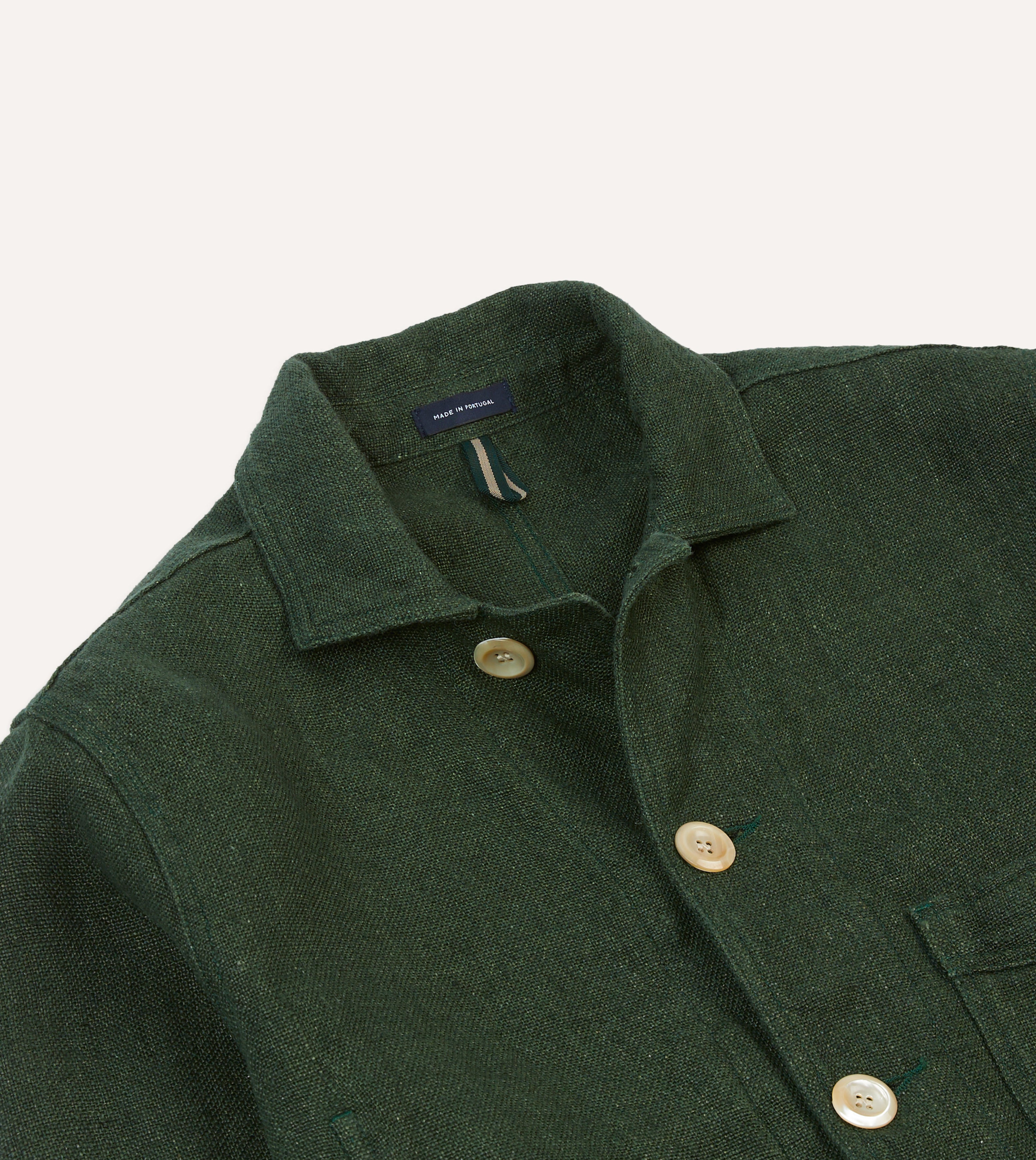 Green Linen Five-Pocket Chore Jacket – Drakes US
