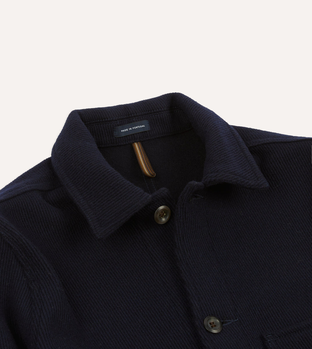 Navy Wool Five-Pocket Chore Jacket – Drakes US