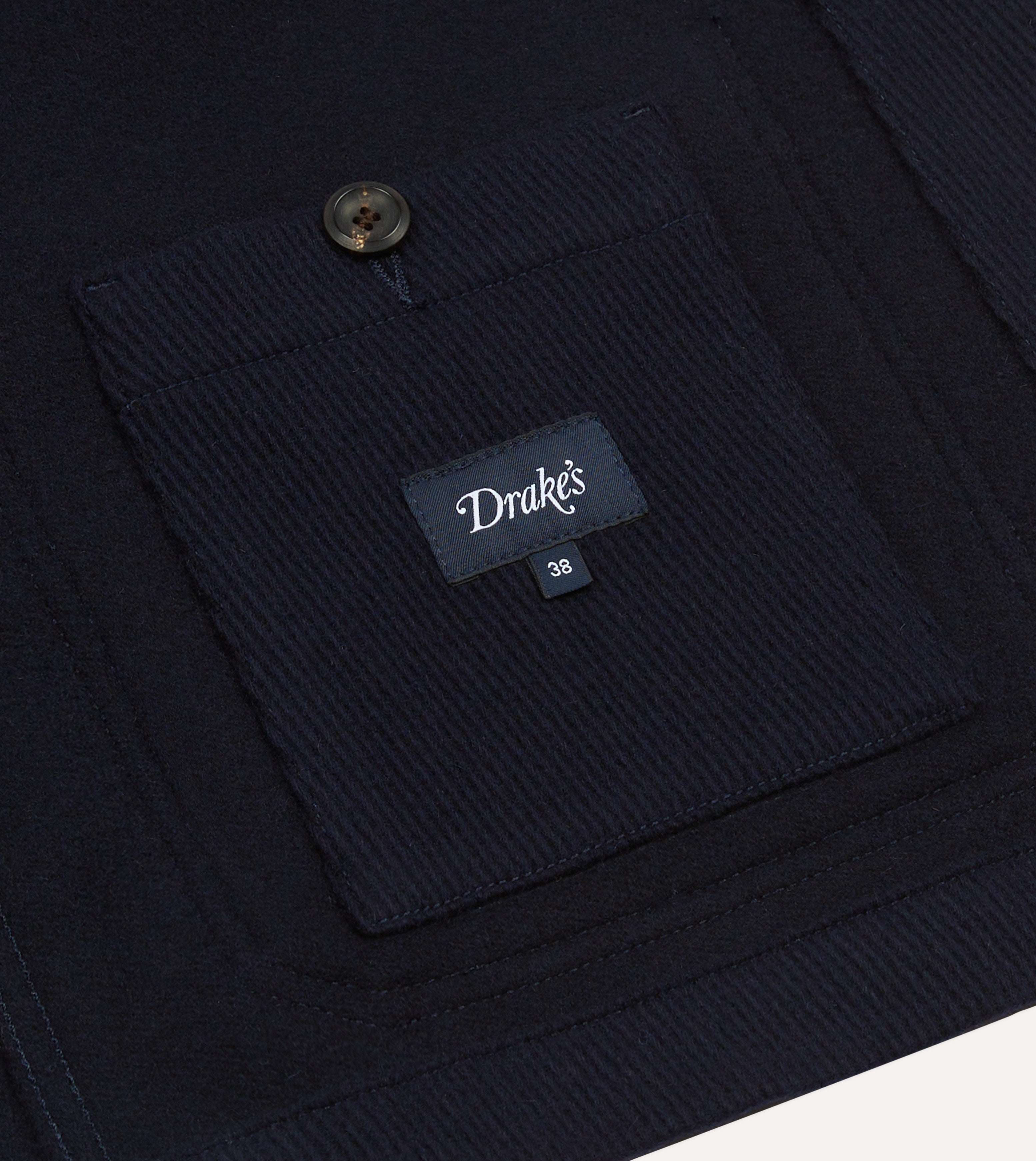 Navy Wool Five-Pocket Chore Jacket – Drakes US