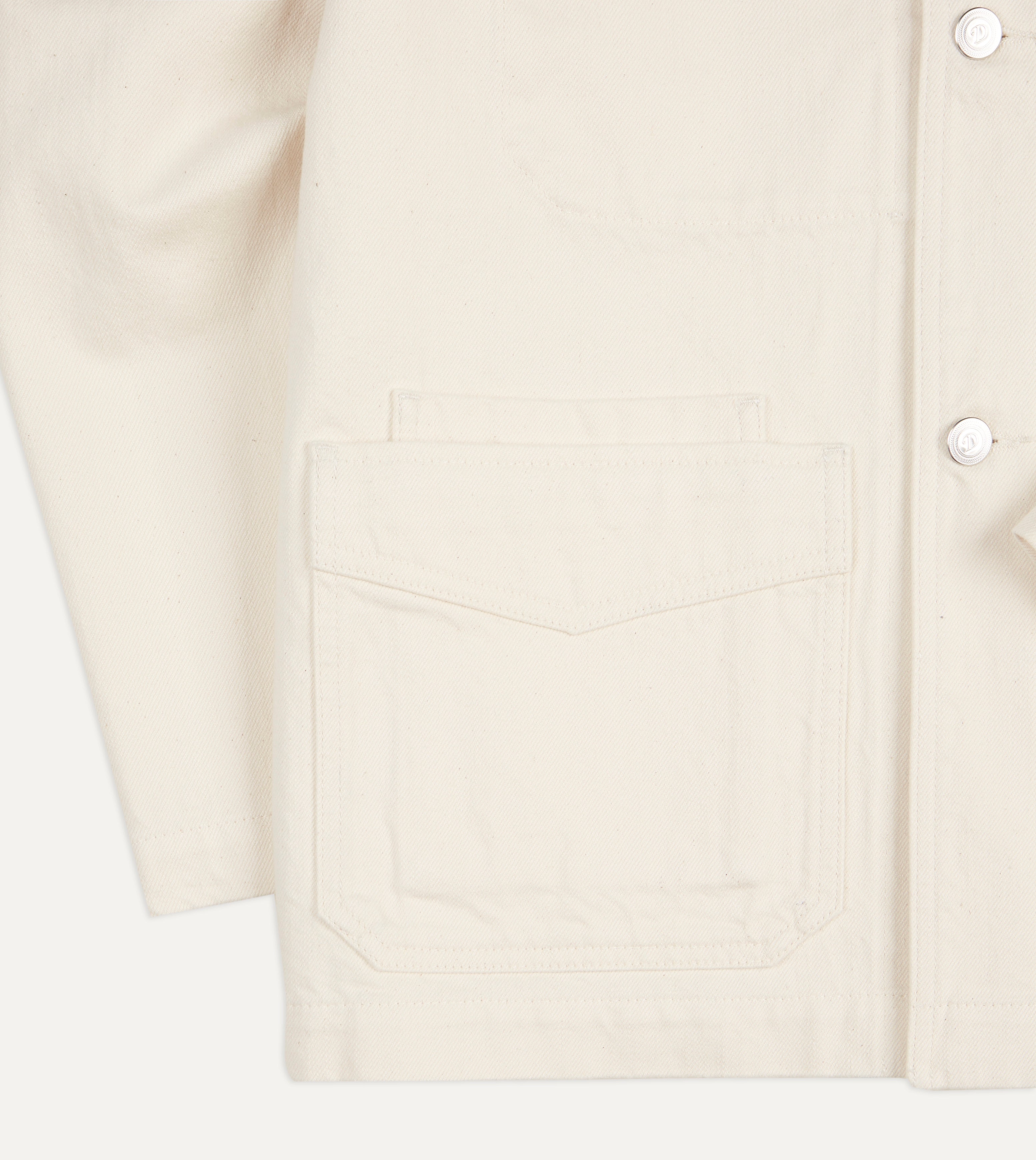 Ecru Selvedge Denim Five-Pocket Chore Jacket – Drakes US