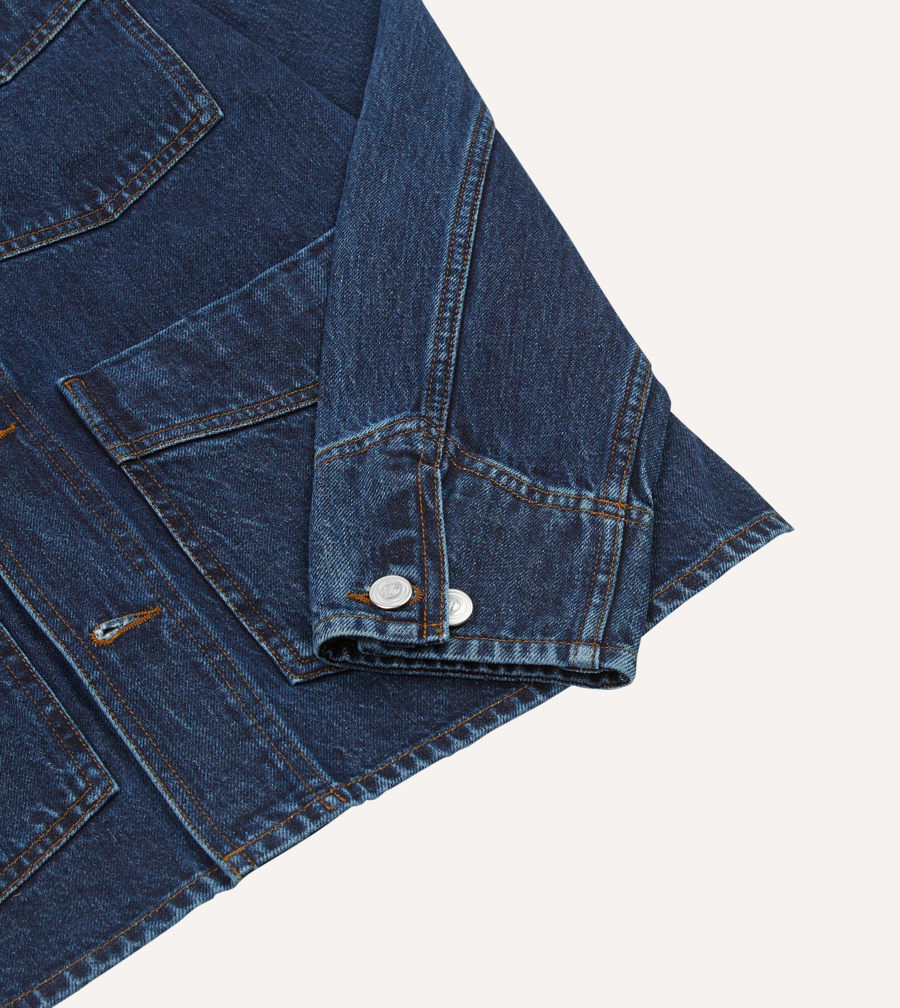 Stone Wash Denim Work Jacket – Drakes US