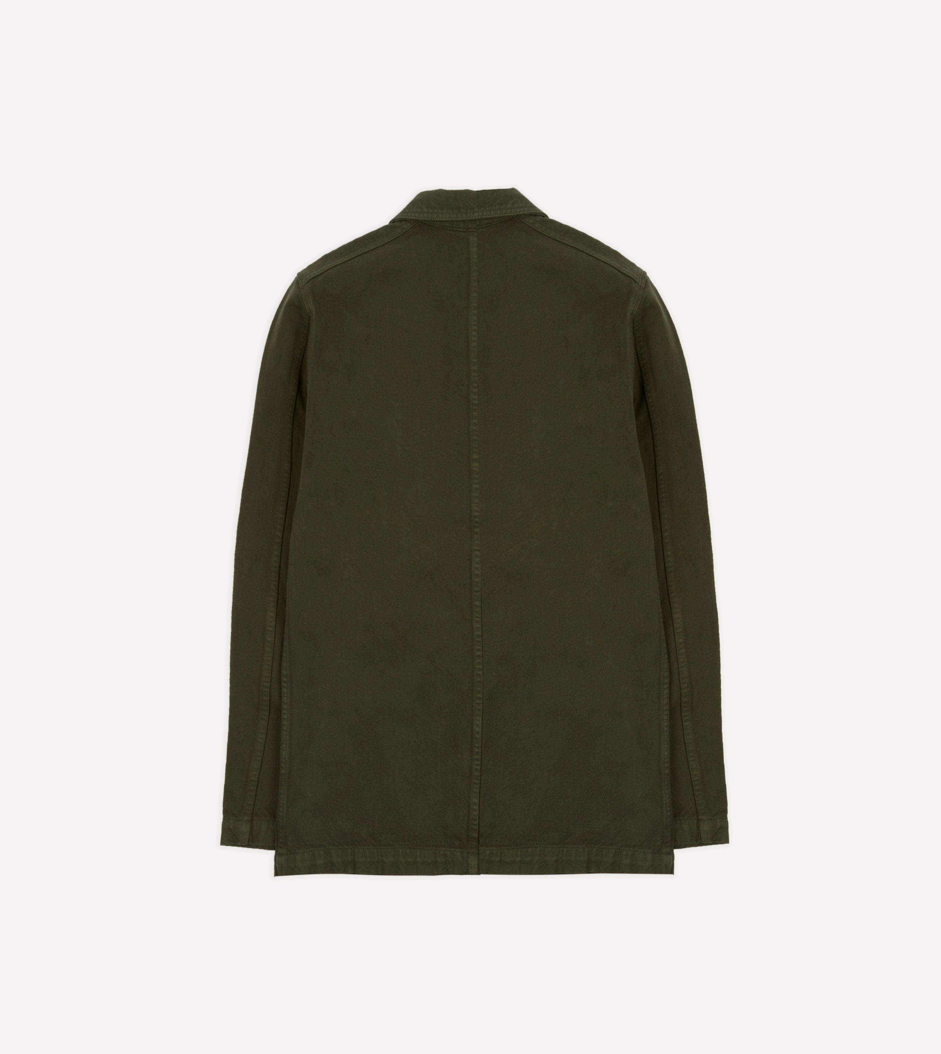 Green Heavy Twill Cotton Five-Pocket Chore Jacket – Drakes US