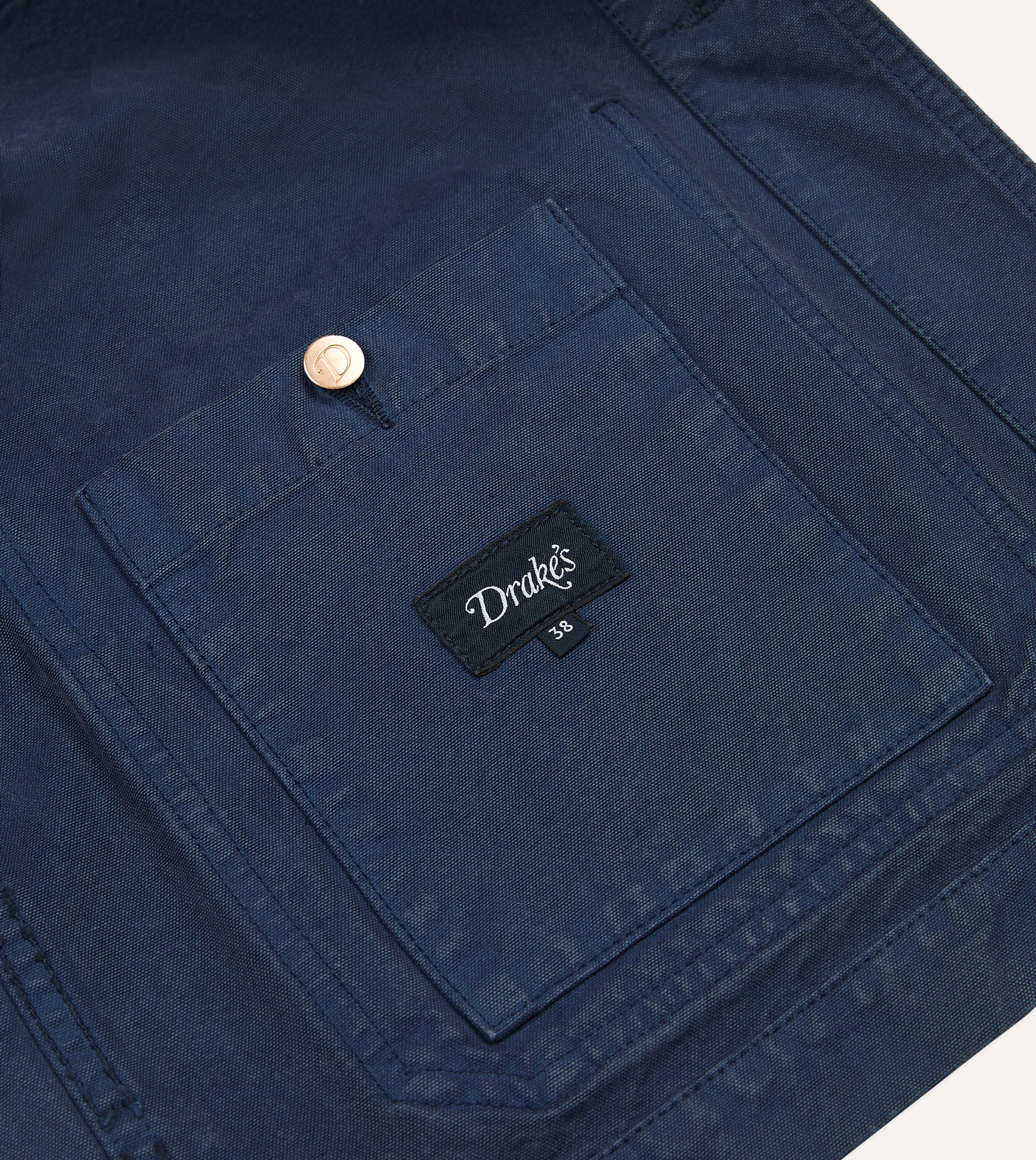 Navy Cotton Duck Canvas Five-Pocket Chore Jacket – Drakes US