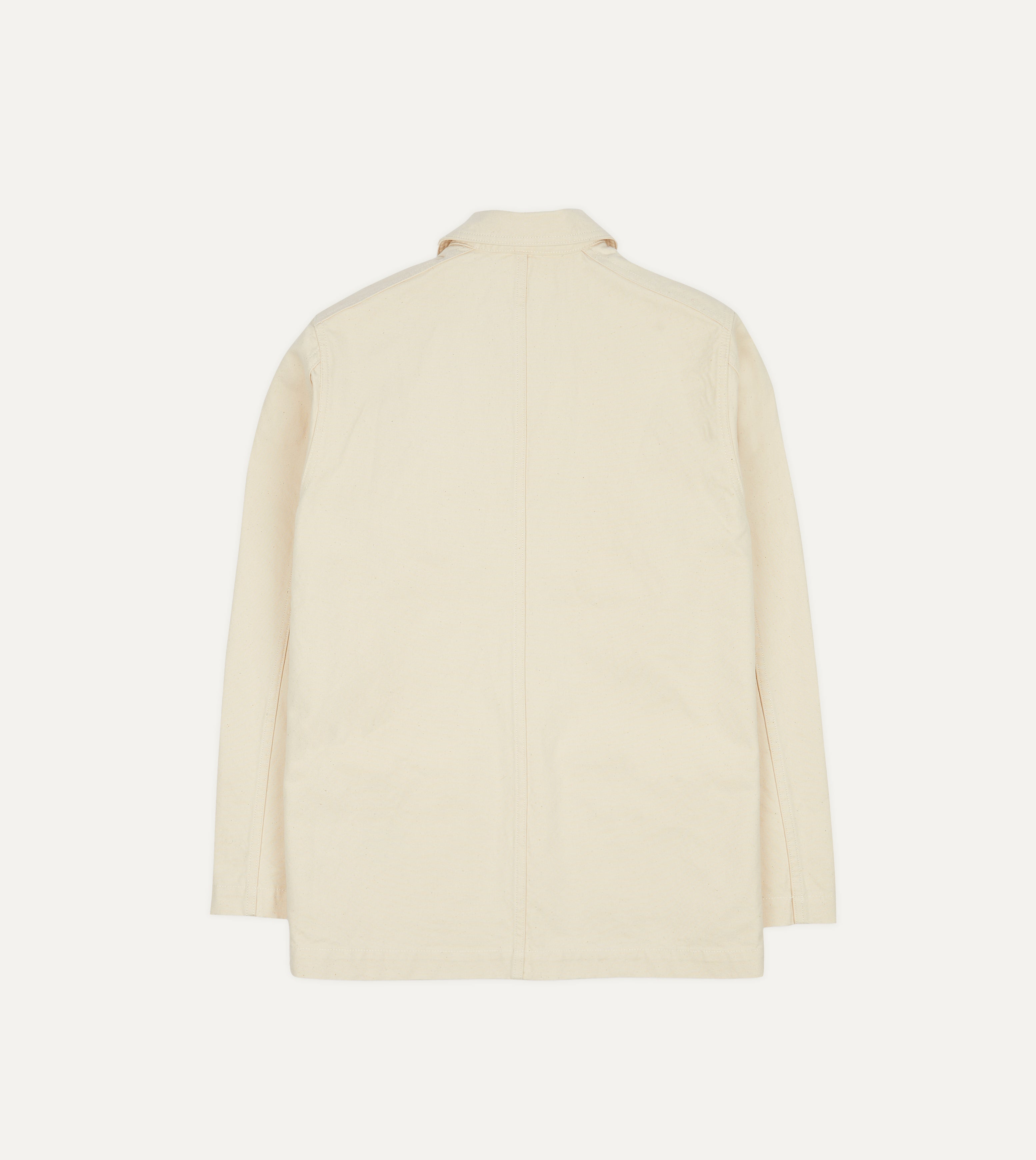 Ecru Cotton Duck Canvas Five-Pocket Chore Jacket