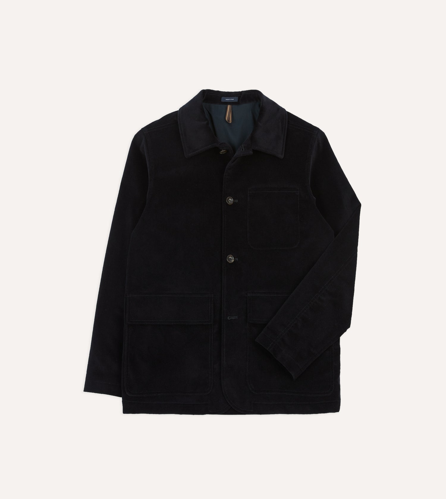 Navy Velvet Three-Pocket Chore Jacket