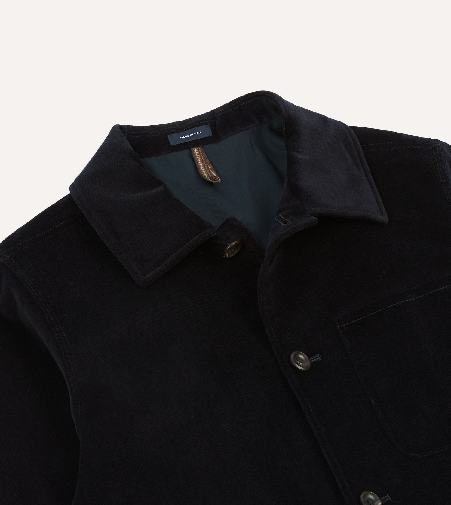 Navy Velvet Three-Pocket Chore Jacket