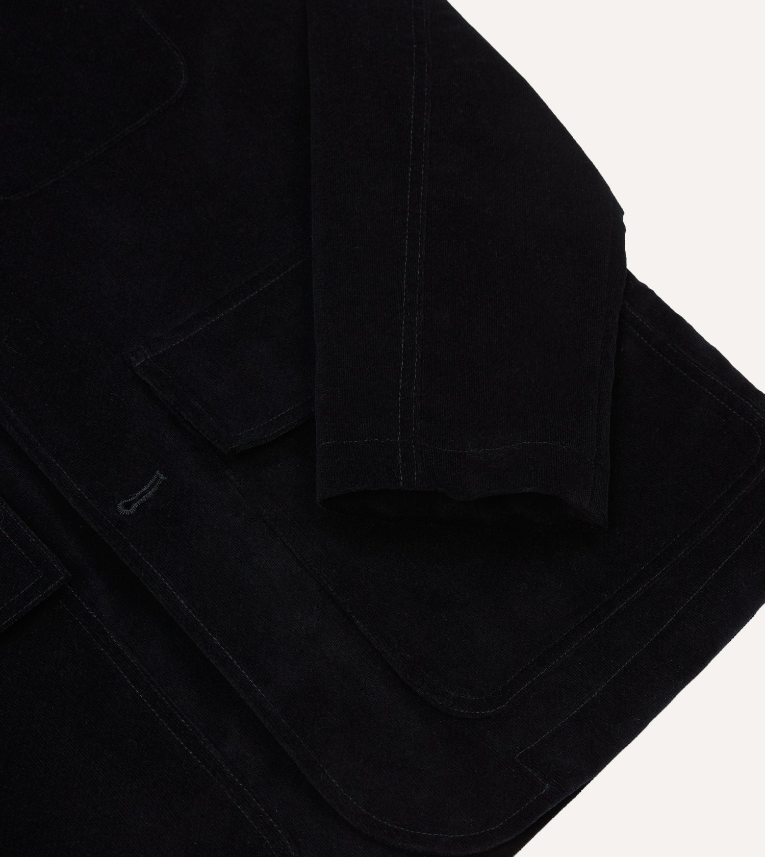 Navy Velvet Three-Pocket Chore Jacket