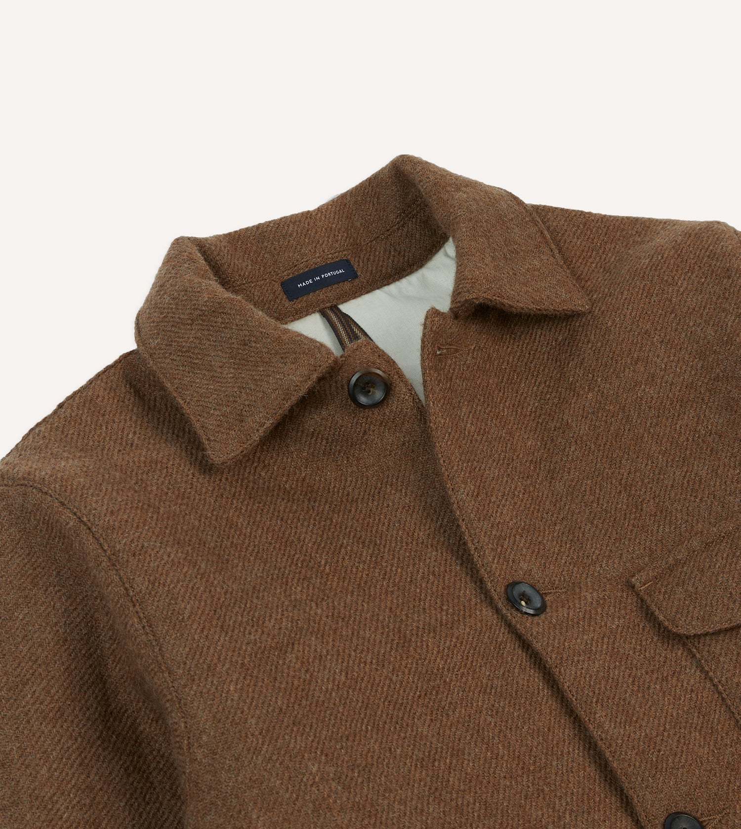 Brown Wool Three-Pocket Chore Jacket