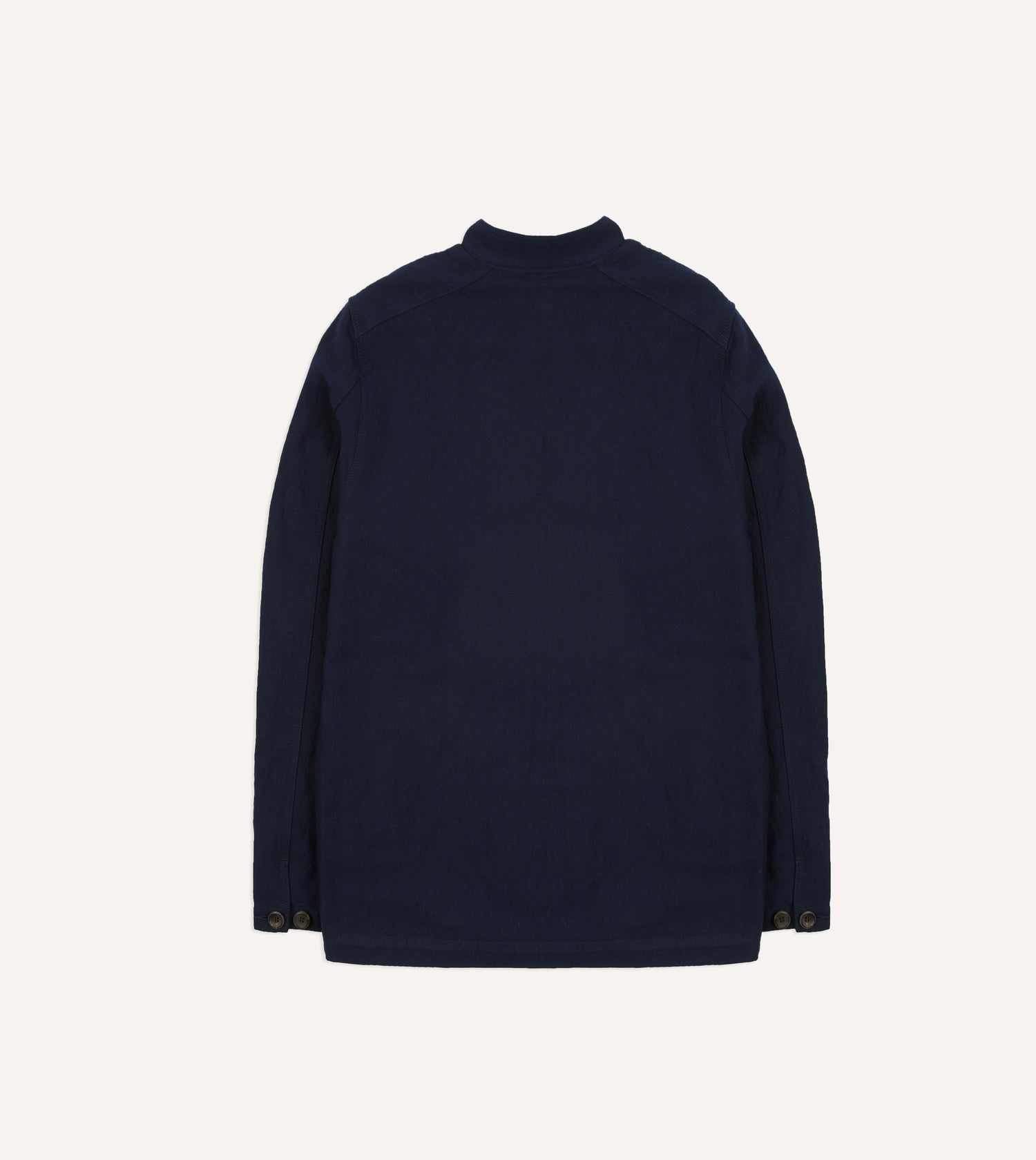 Navy Wool-Cotton Five-Pocket Artist Chore Jacket