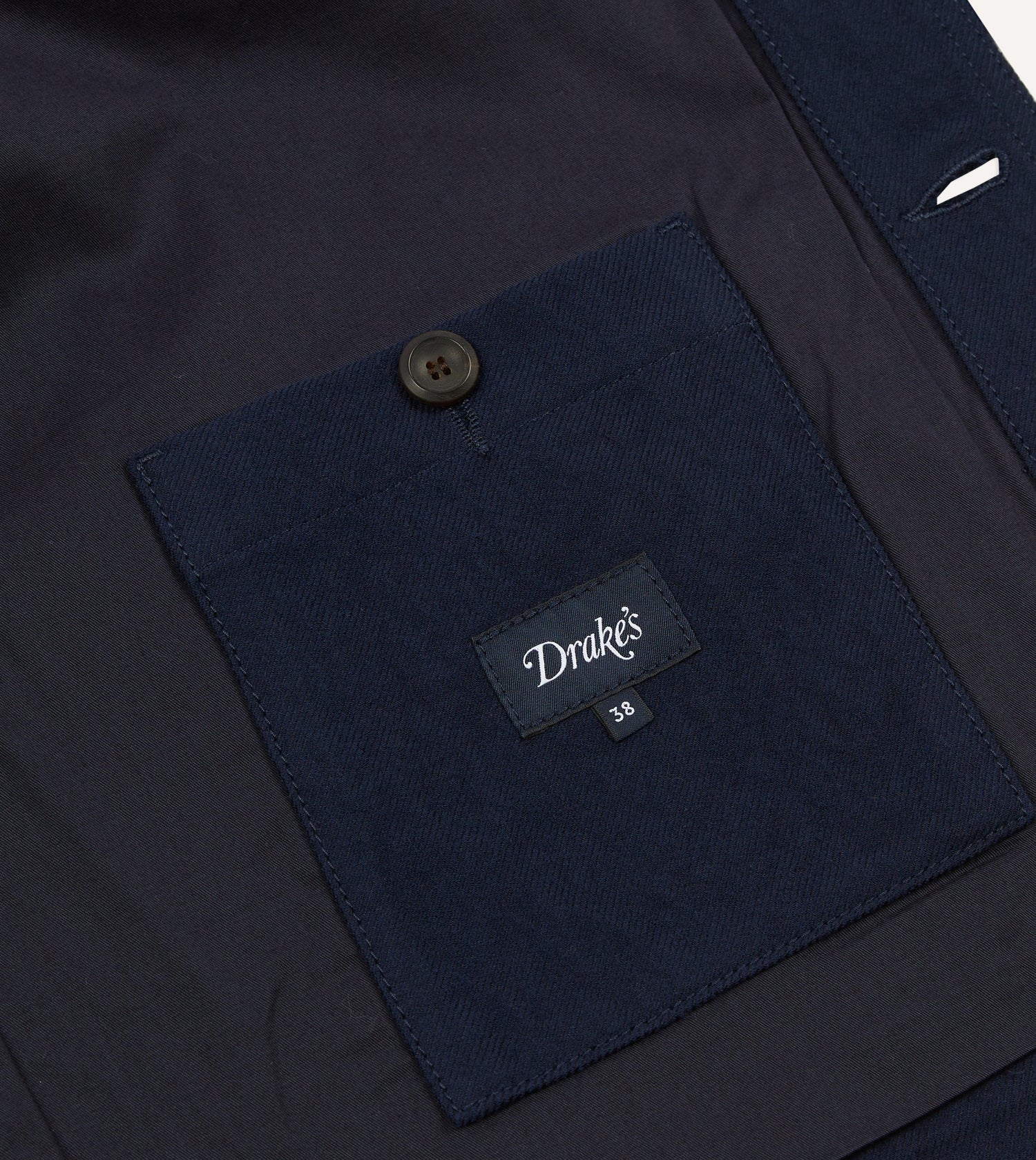 Navy Wool-Cotton Five-Pocket Artist Chore Jacket