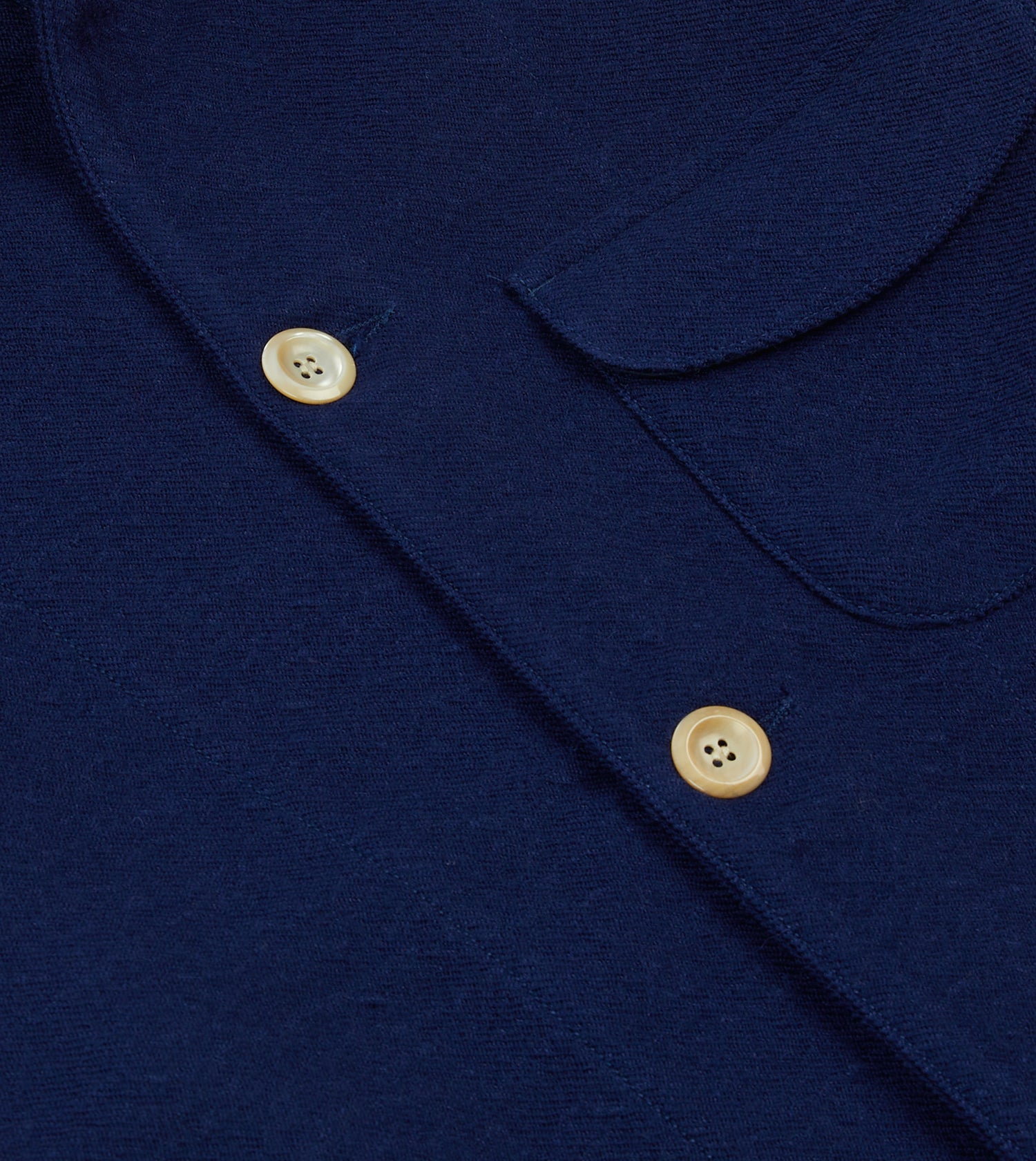 Blue Wool-Linen Three-Pocket Chore Jacket