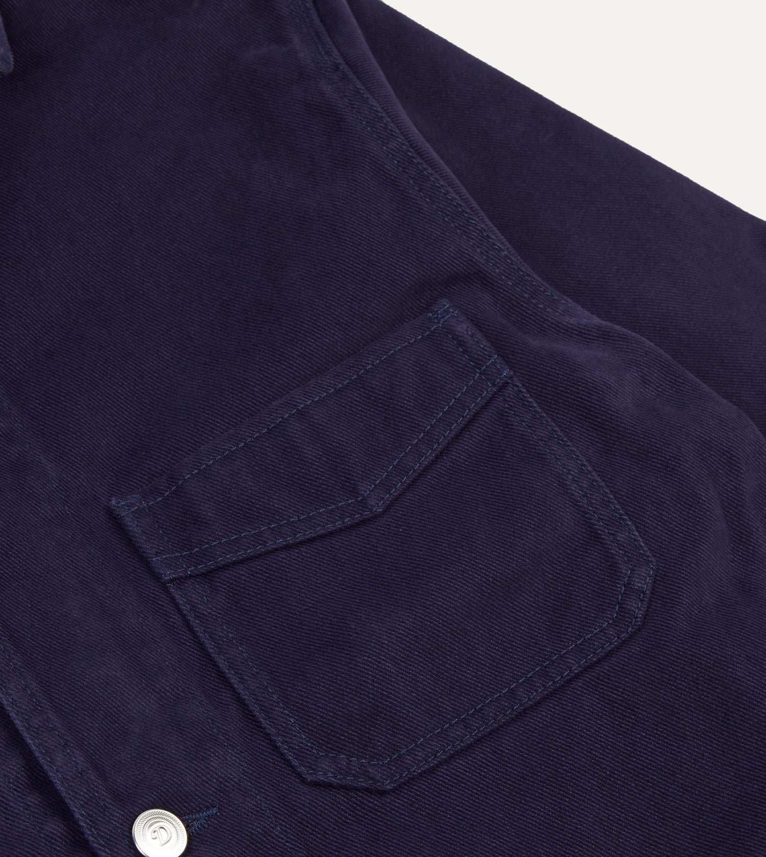 French Blue Heavy Twill Cotton Five-Pocket Chore Jacket