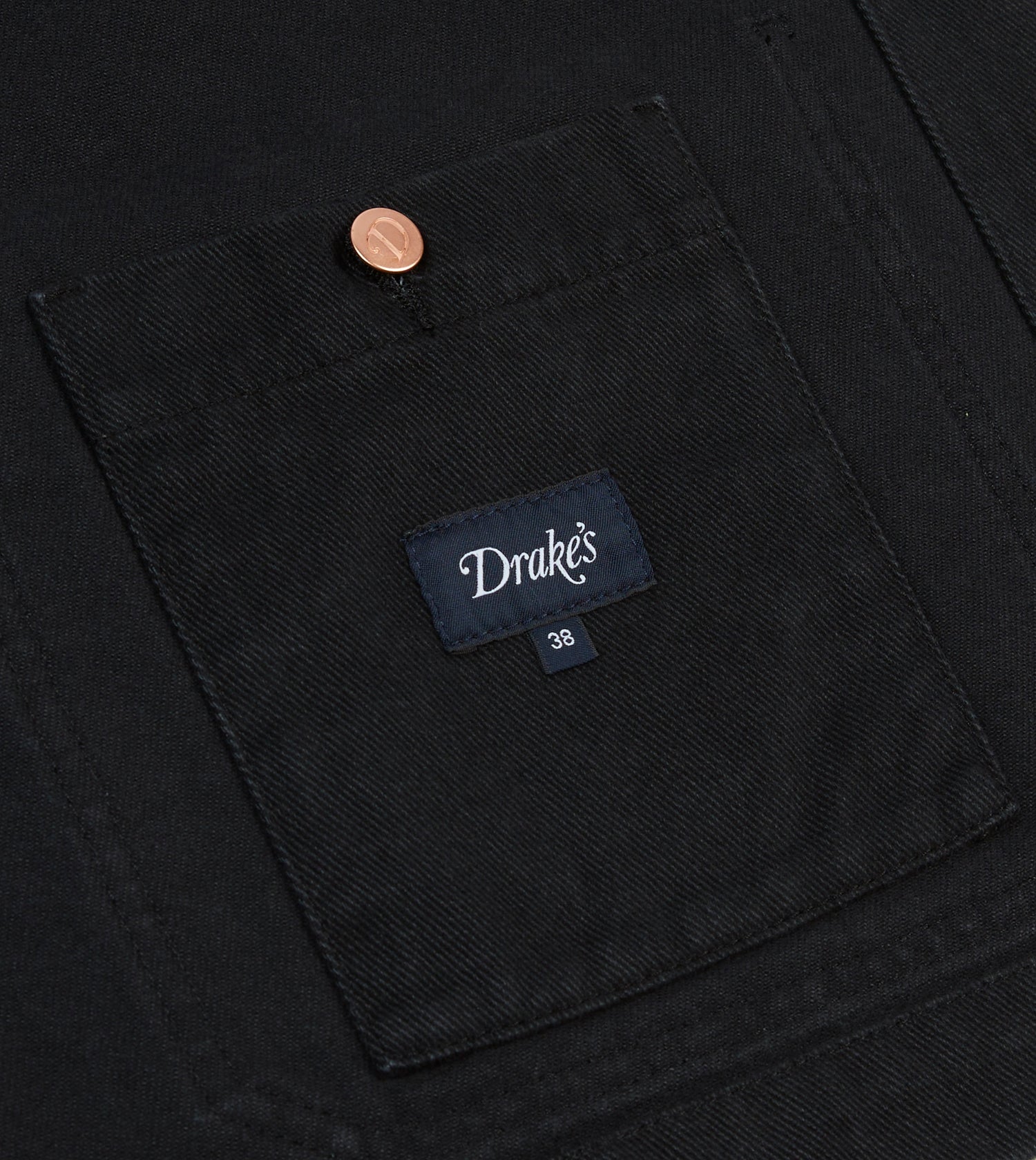 Black Heavy Twill Cotton Five-Pocket Chore Jacket