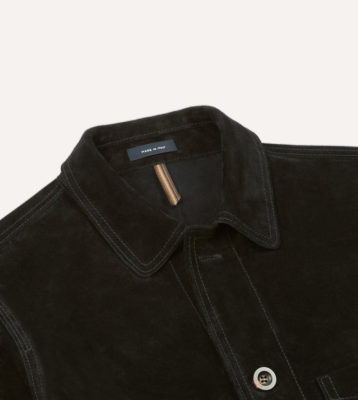Black Heavyweight Suede Five-Pocket Chore Jacket