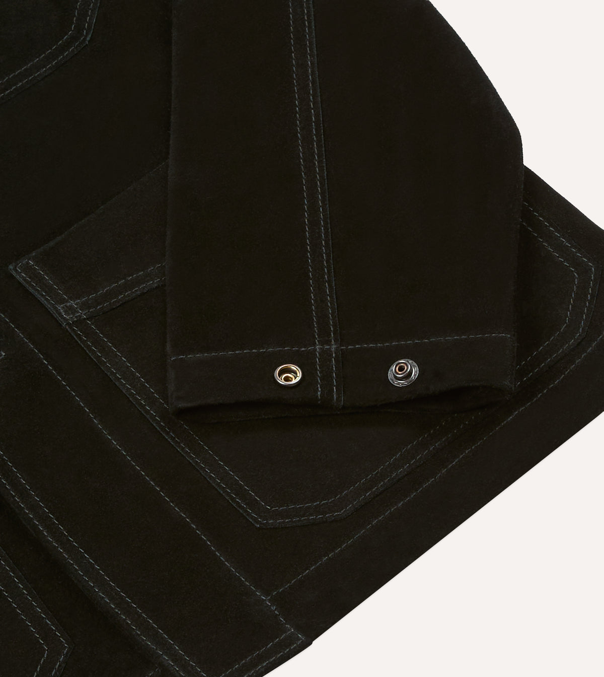 Black Heavyweight Suede Five-Pocket Chore Jacket