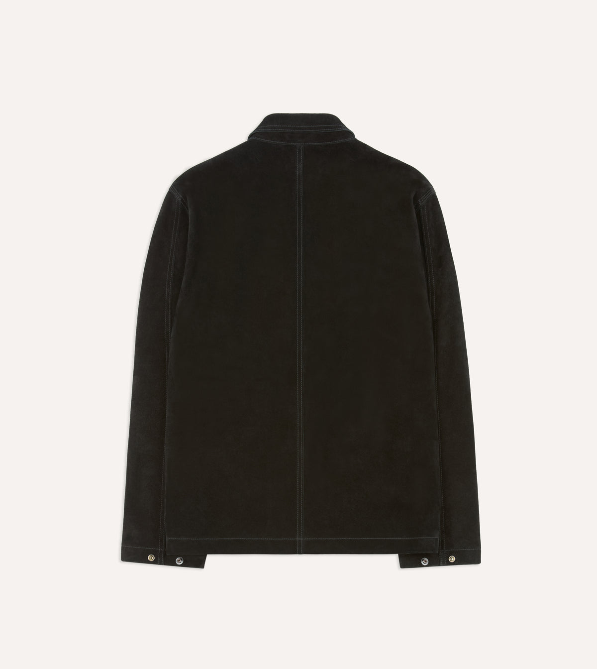 Black Heavyweight Suede Five-Pocket Chore Jacket