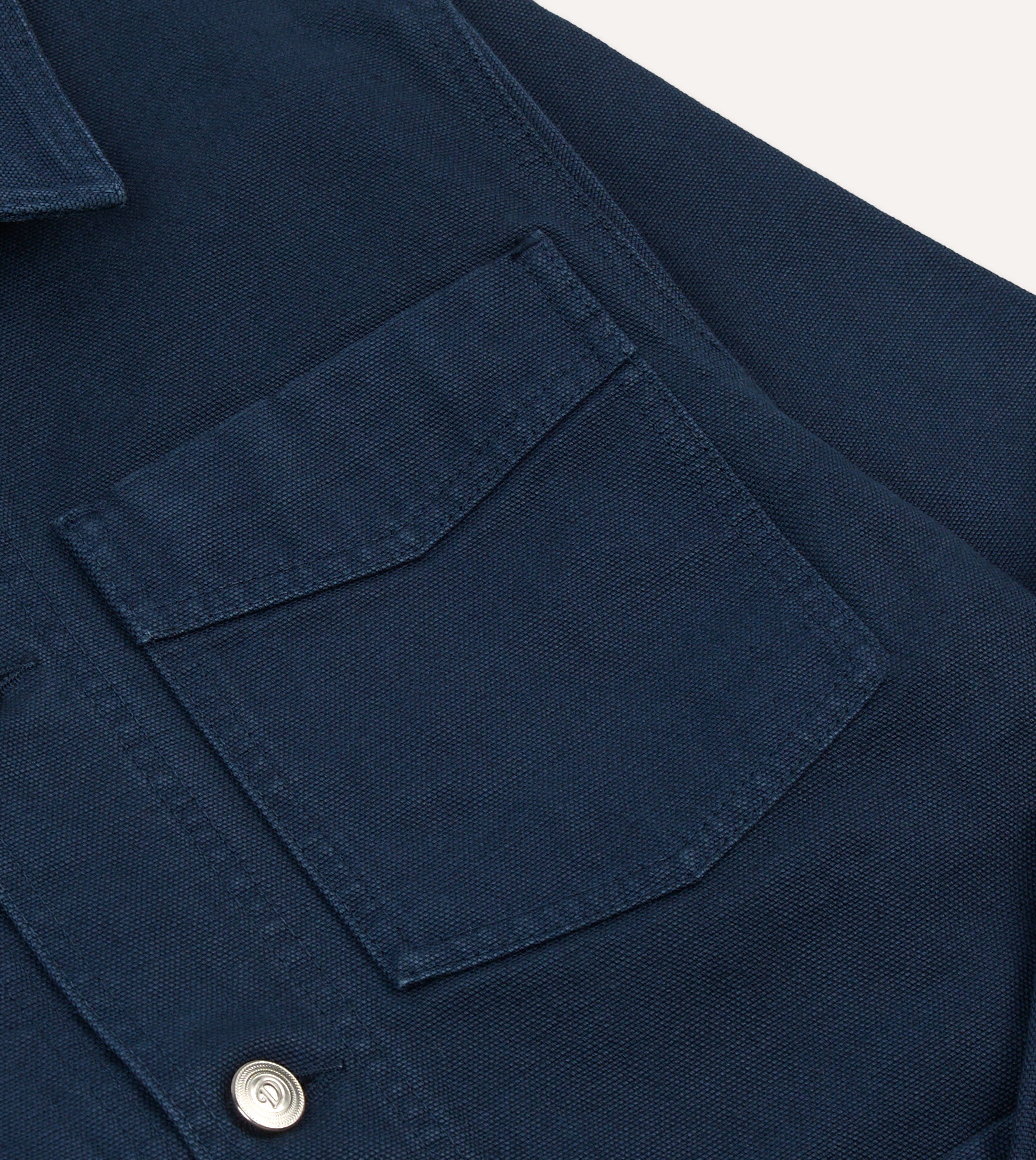 Navy Cotton Canvas Work Jacket – Drakes US