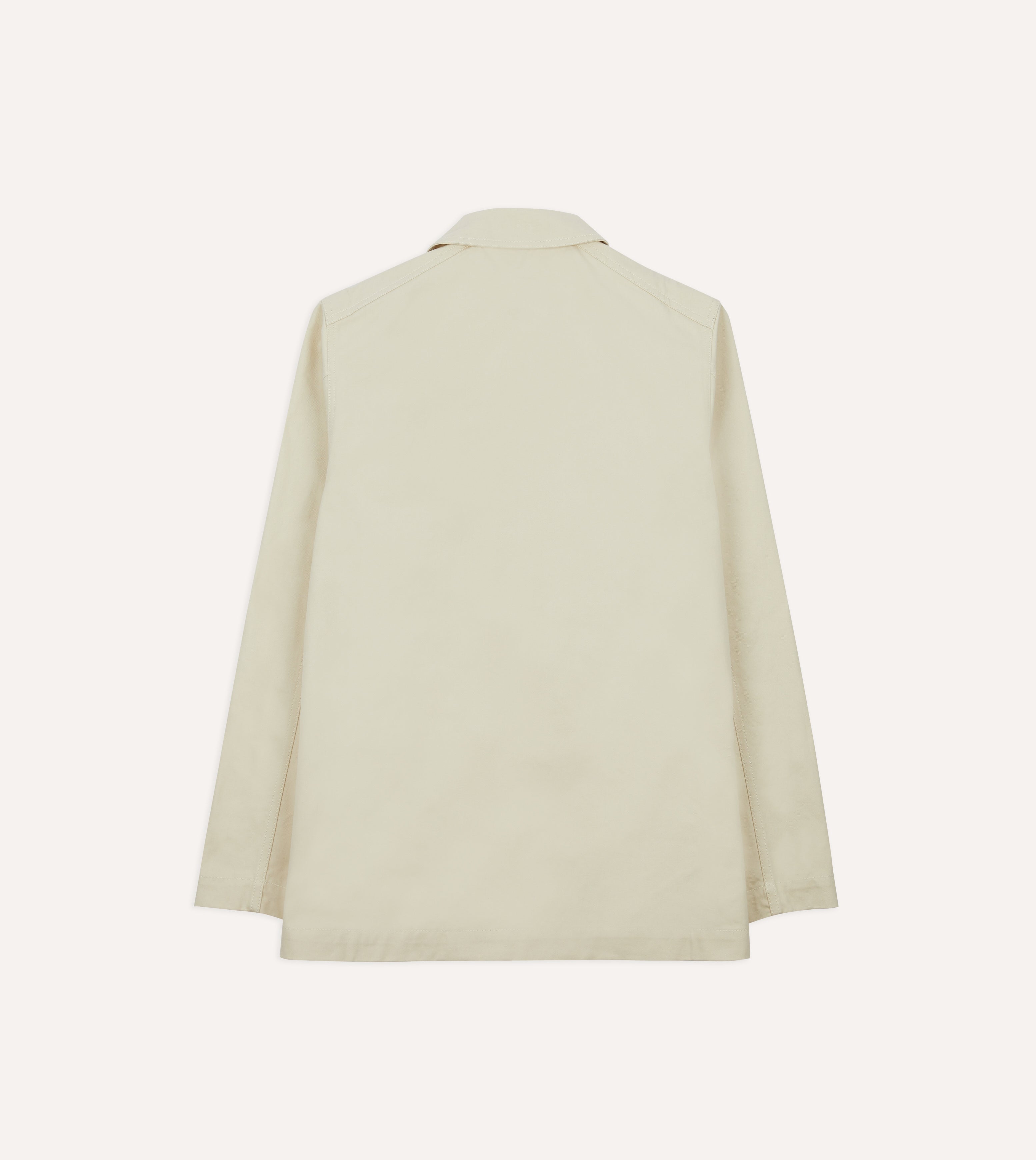 Ecru Cotton Double-Breasted Chore Coat