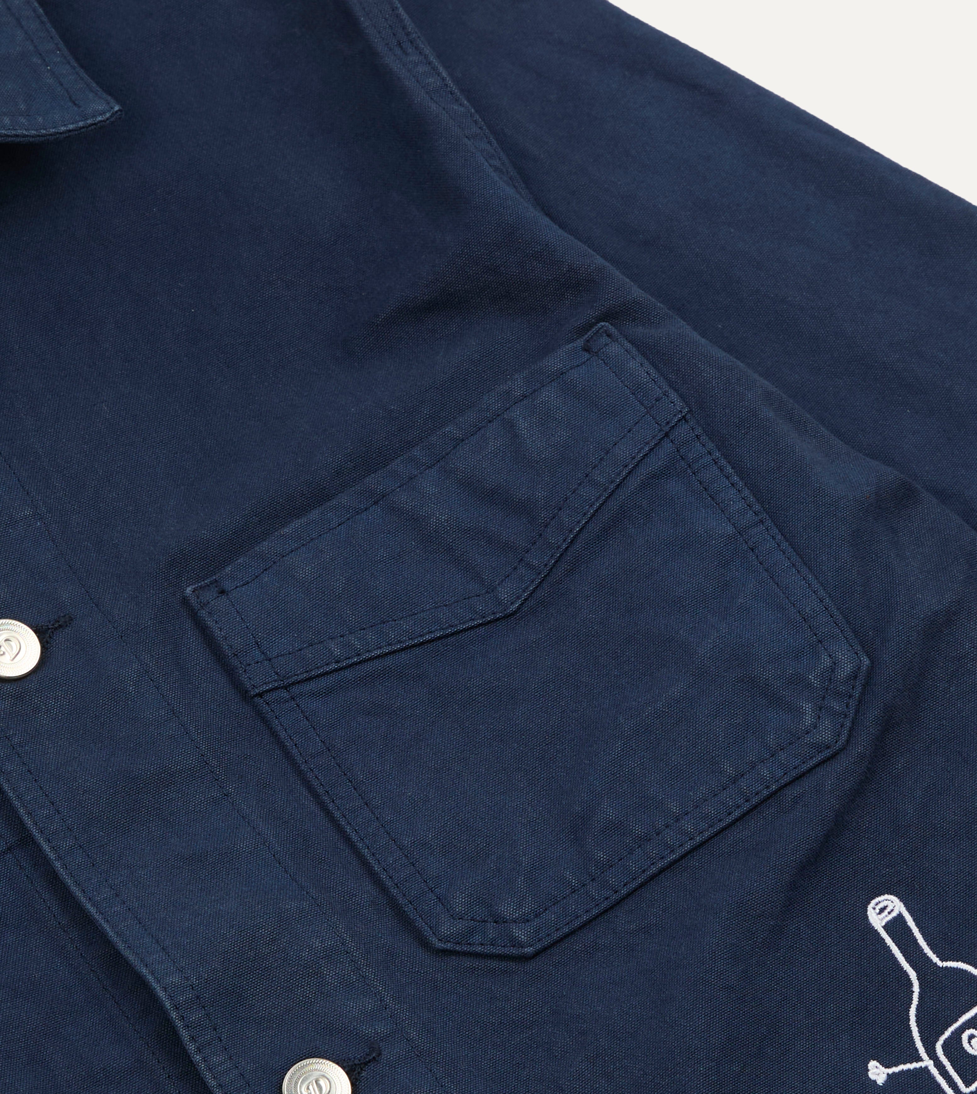 Kennedy by Drake's Navy Cotton Duck Canvas Five-Pocket Chore
