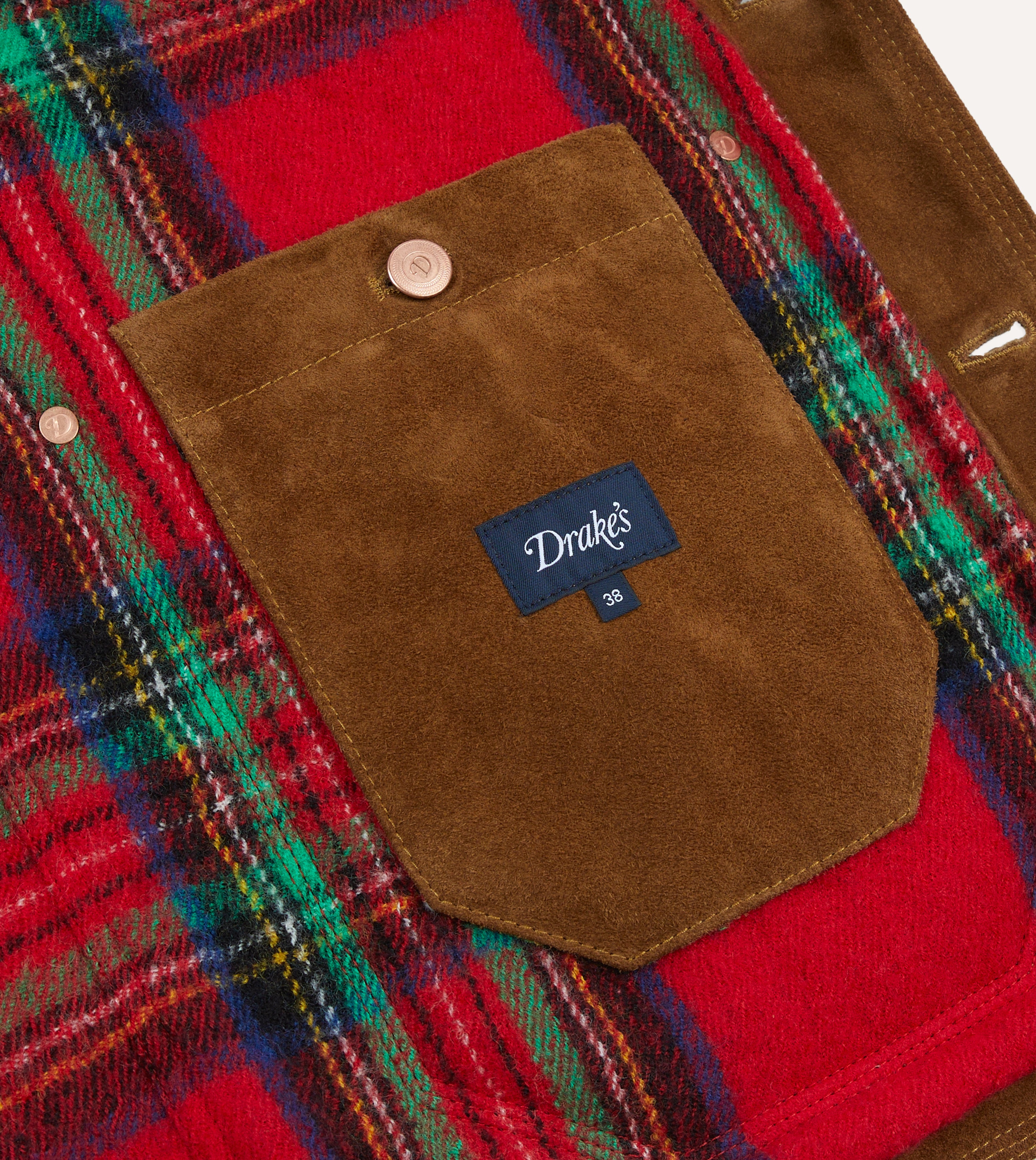 Tobacco Suede Blanket Lined Welder Jacket – Drakes US