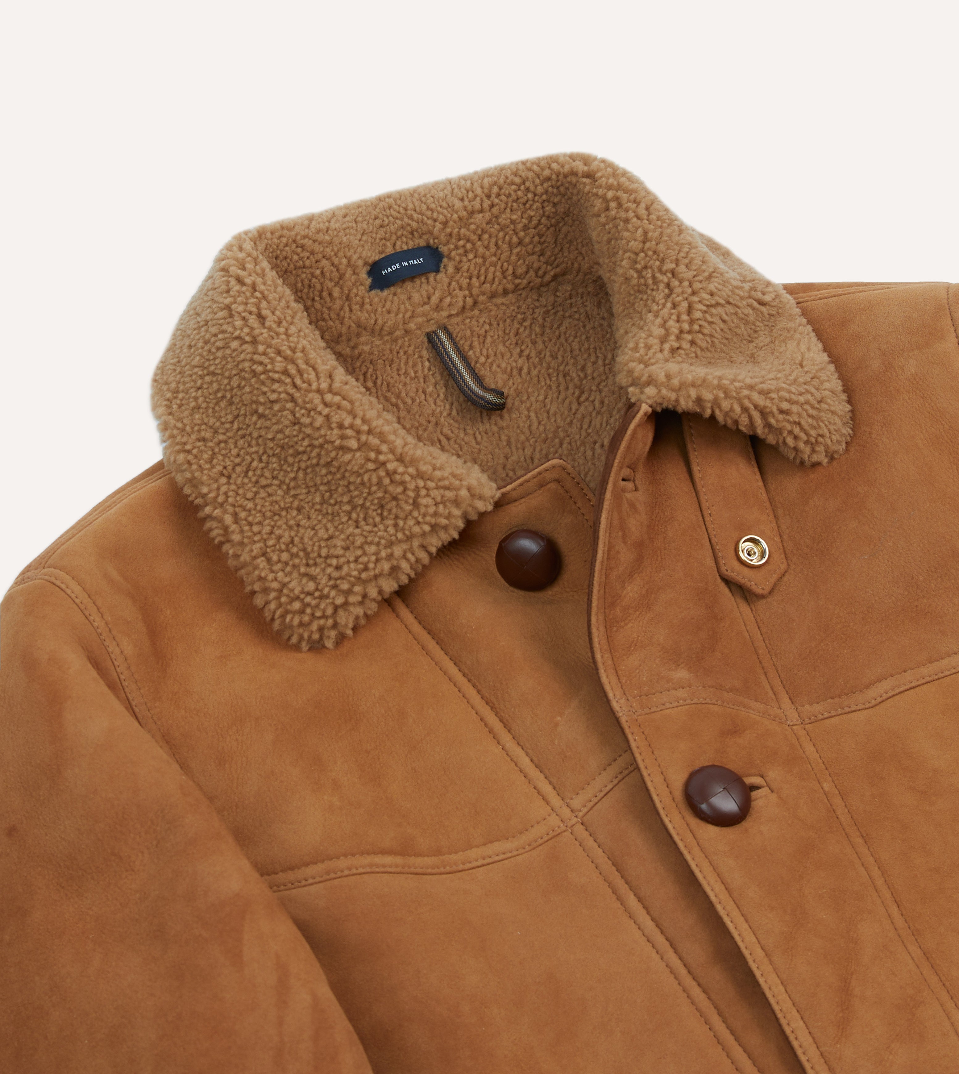 Tan Western Shearling Jacket – Drakes US