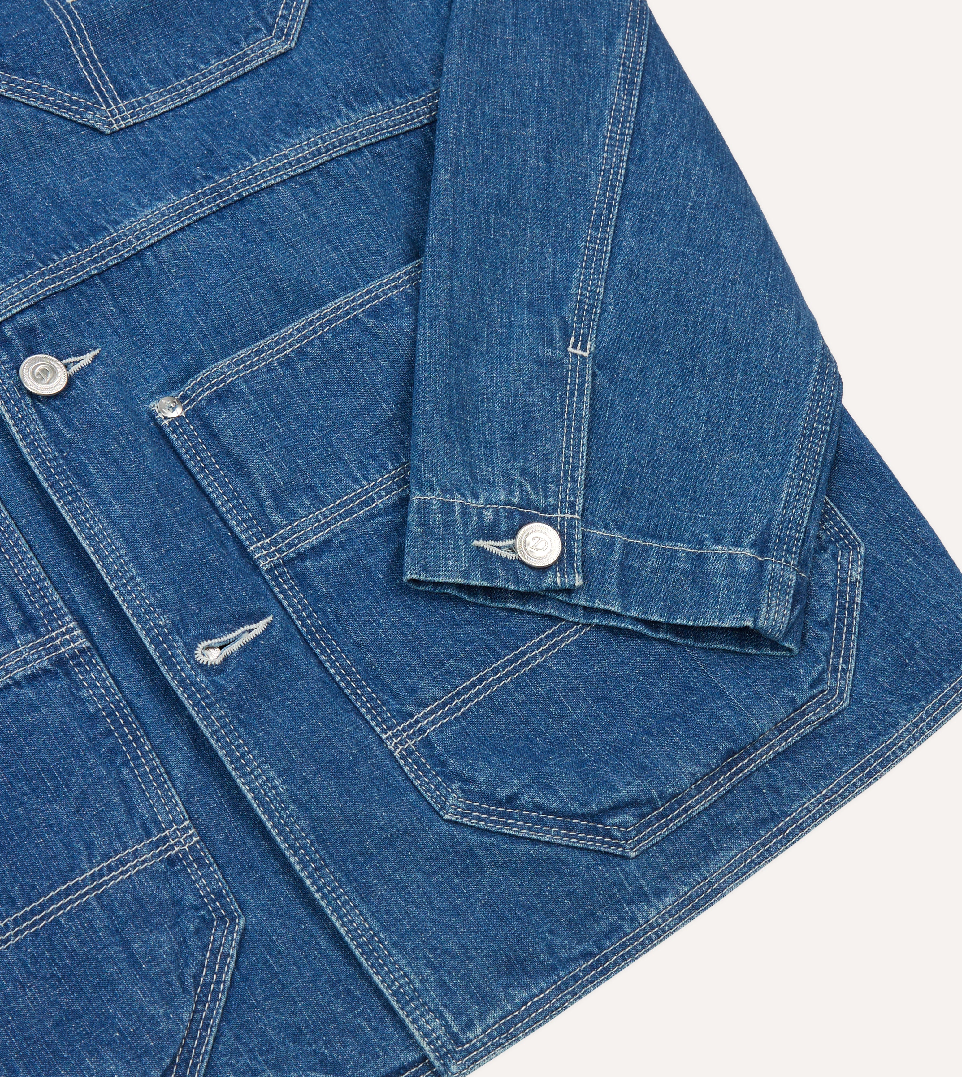Stone Wash Selvedge Denim Welder Jacket – Drakes US