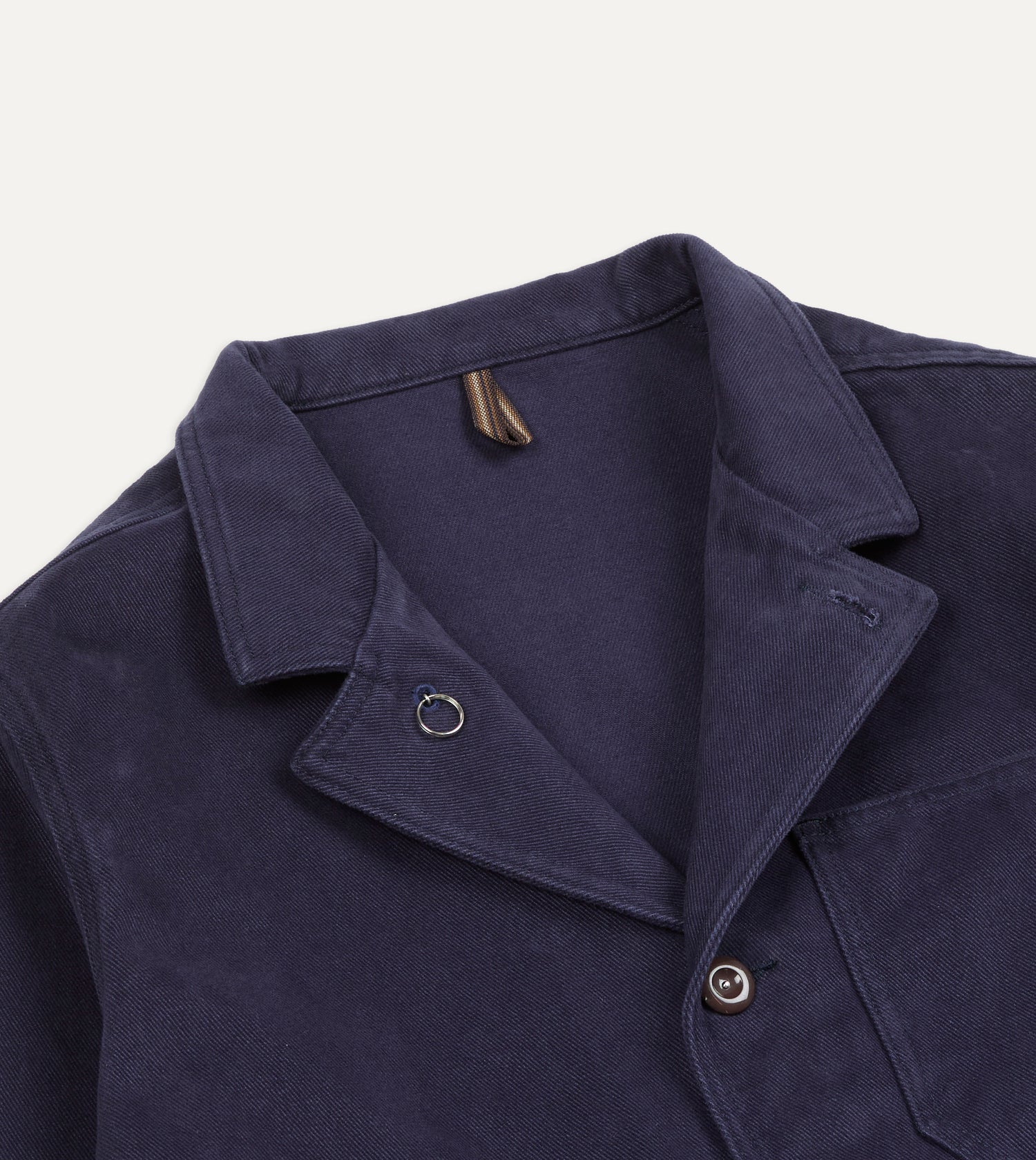 Navy Cotton Canvas Utility Blazer