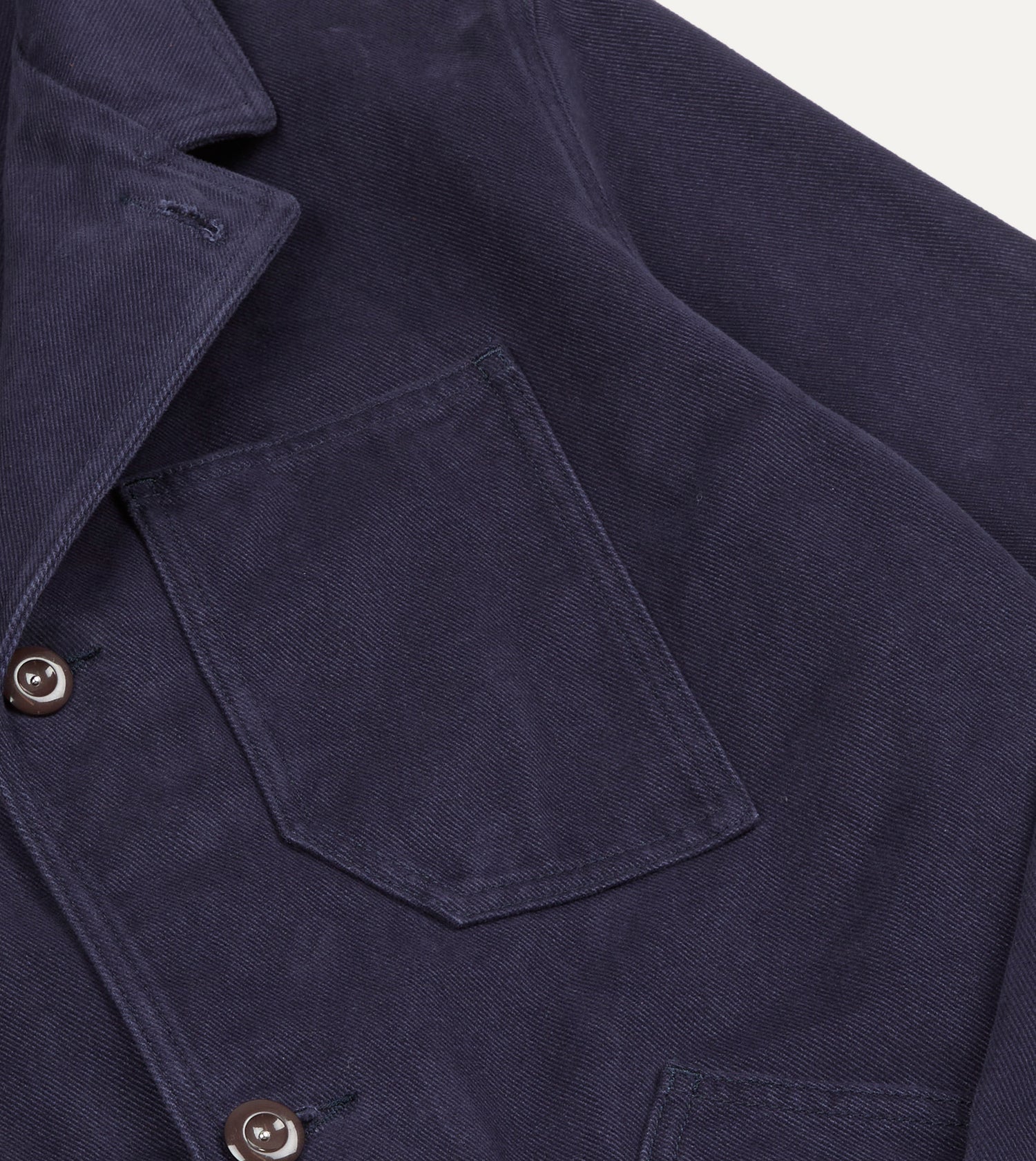 Navy Cotton Canvas Utility Blazer