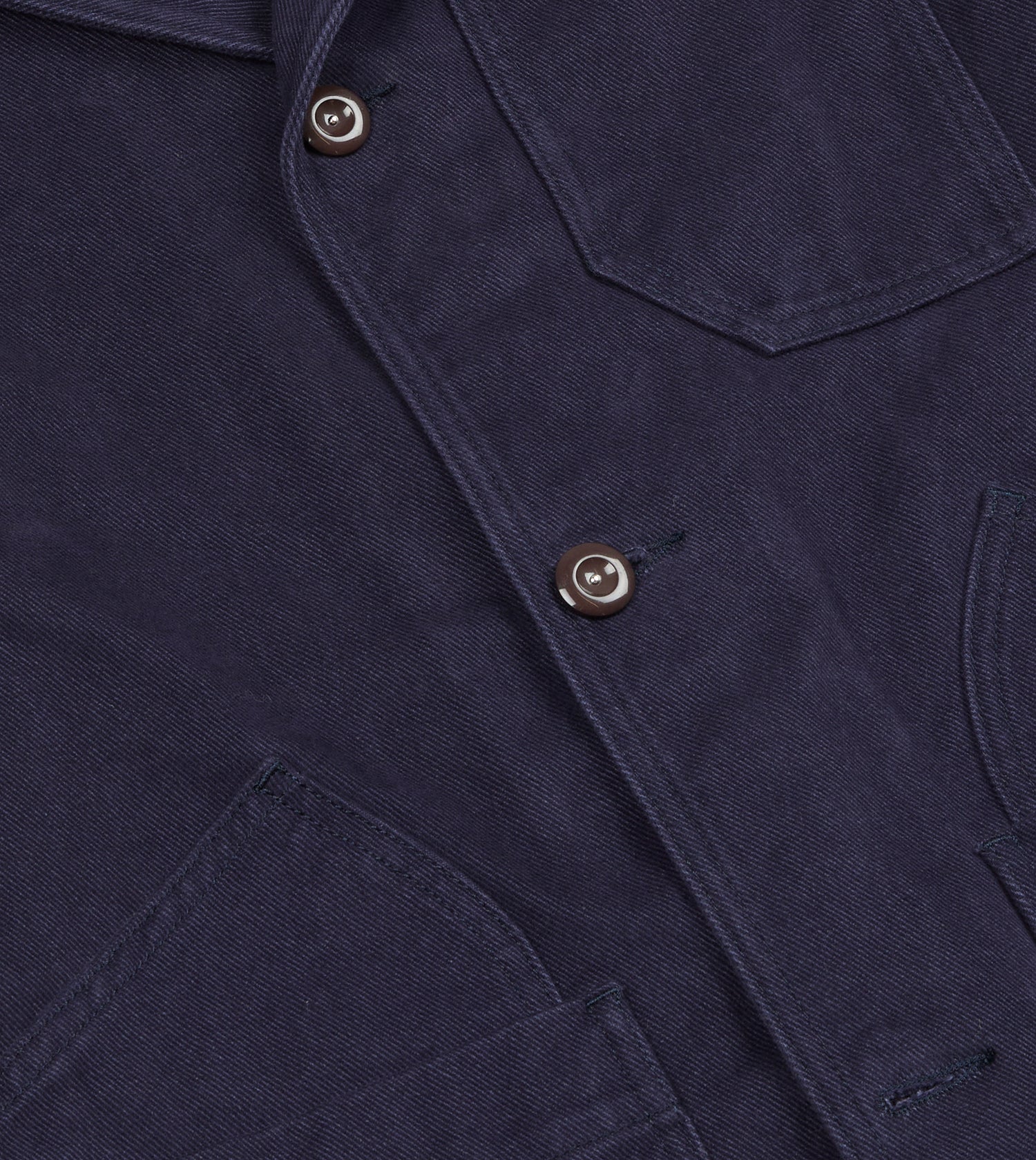 Navy Cotton Canvas Utility Blazer